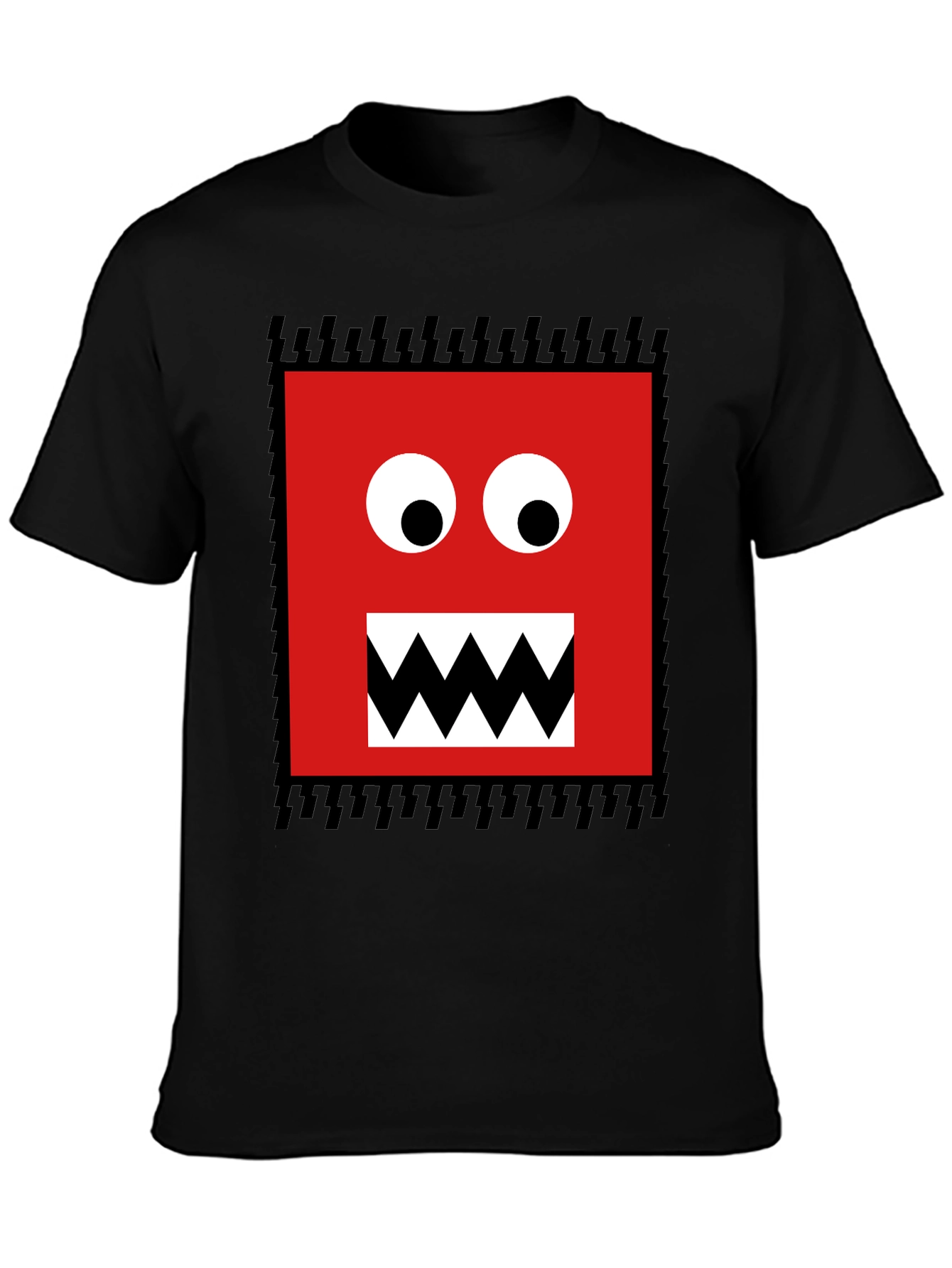 Monster Face Graphic Tee - Fun Black T-Shirt