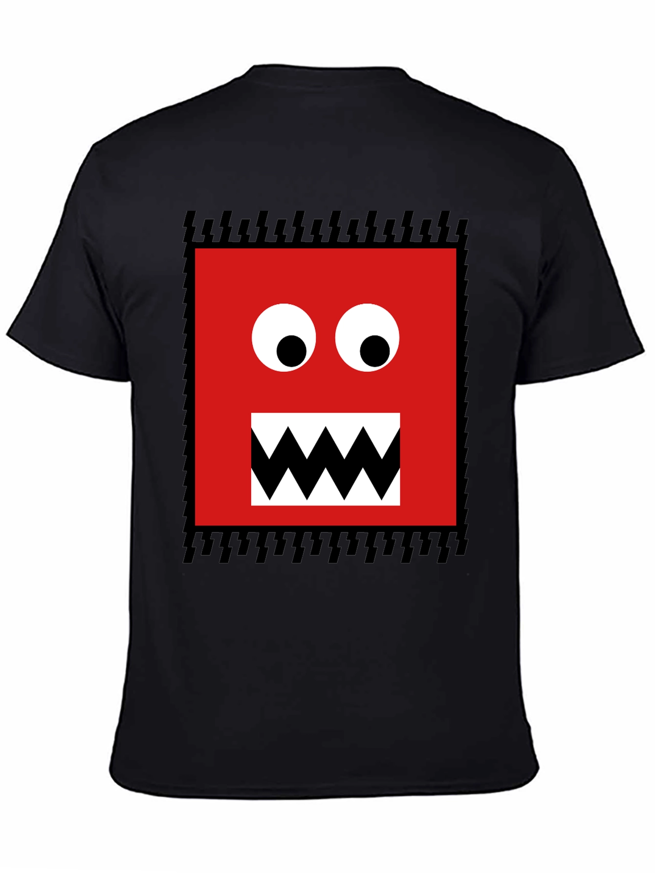 Monster Face Graphic Tee - Fun Black T-Shirt