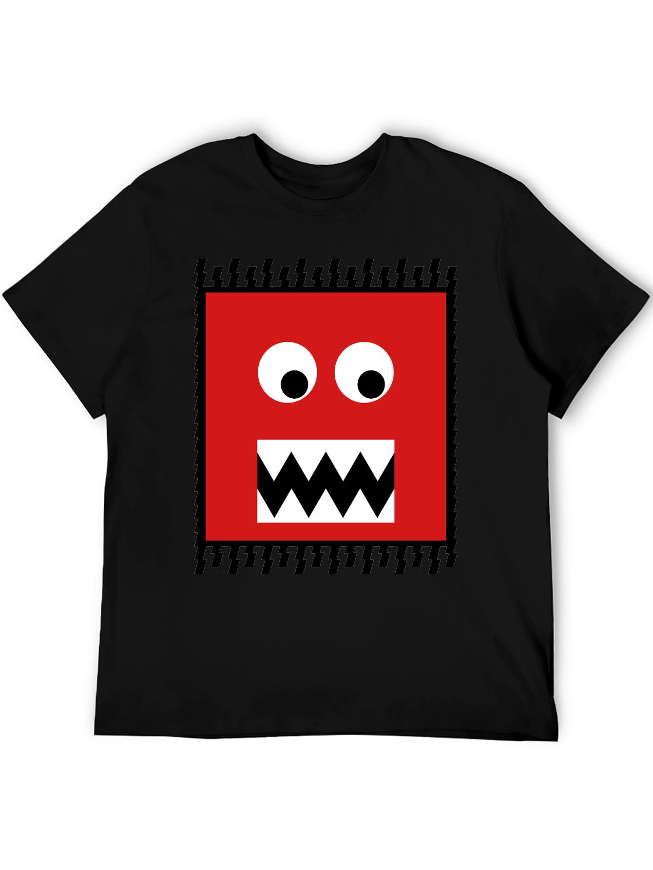 Monster Face Graphic Tee - Fun Black T-Shirt