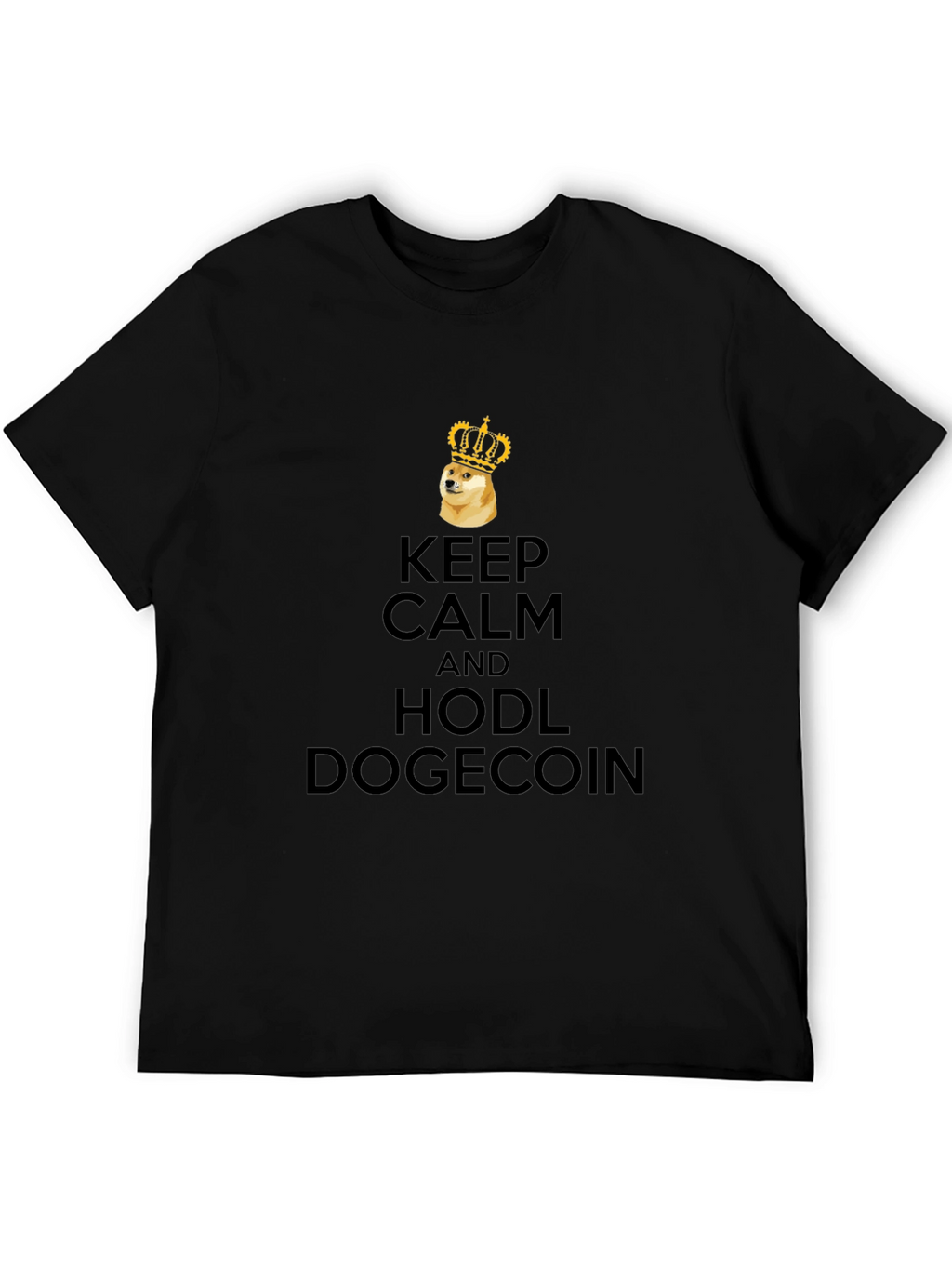 Keep Calm HODL Dogecoin Black T-Shirt