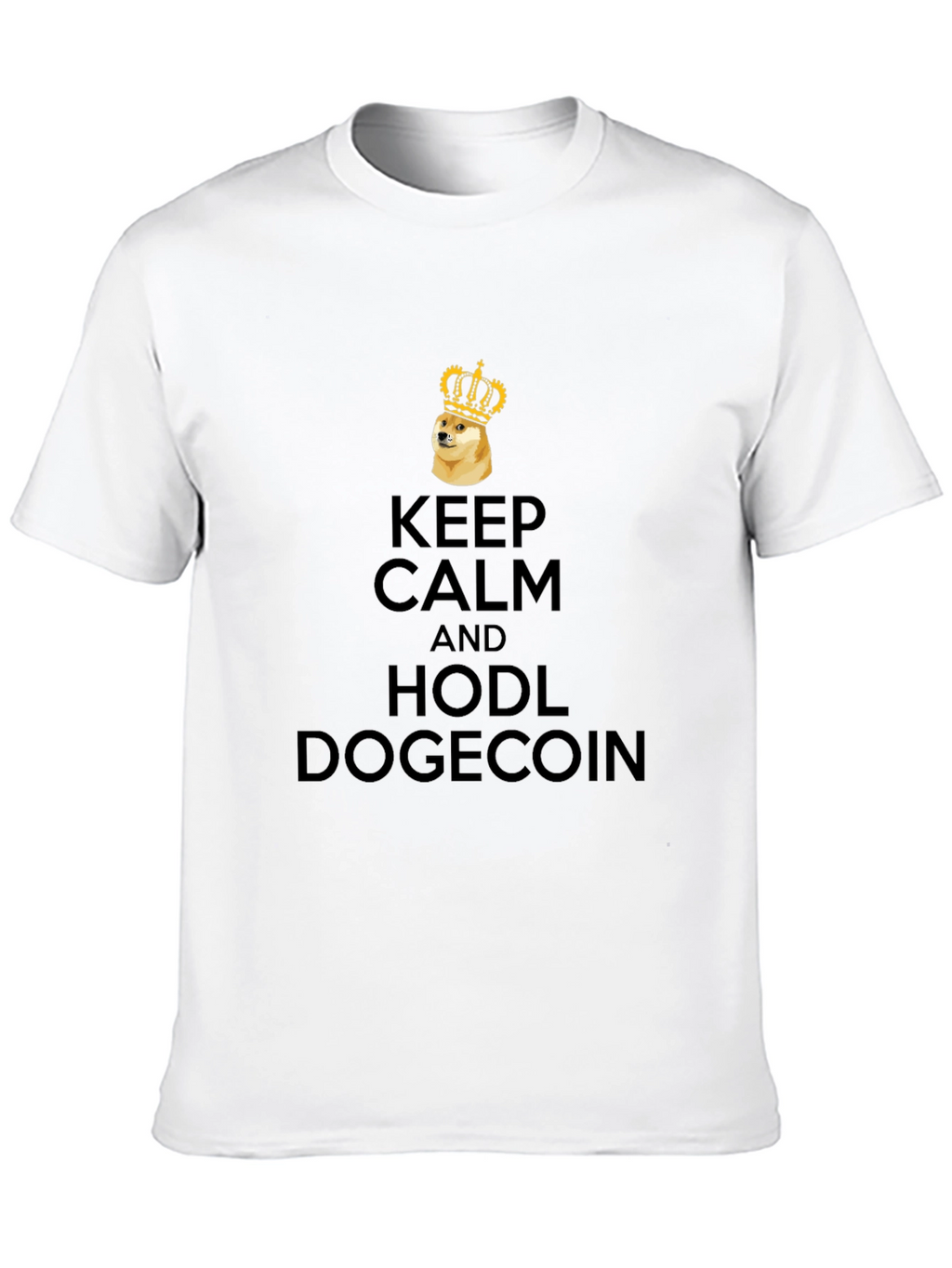 Keep Calm HODL Dogecoin Black T-Shirt