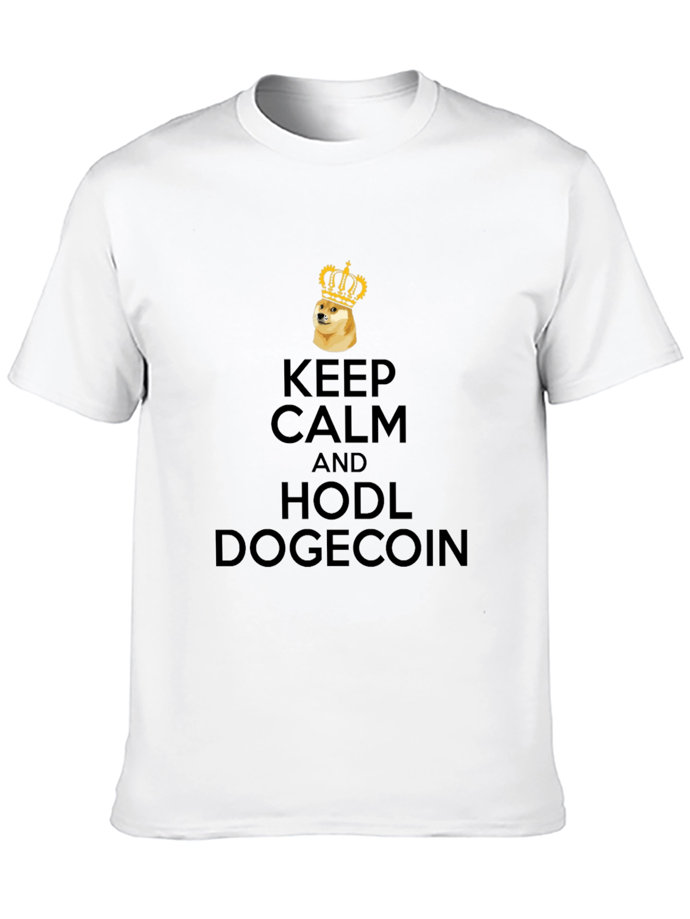 Keep Calm HODL Dogecoin Black T-Shirt