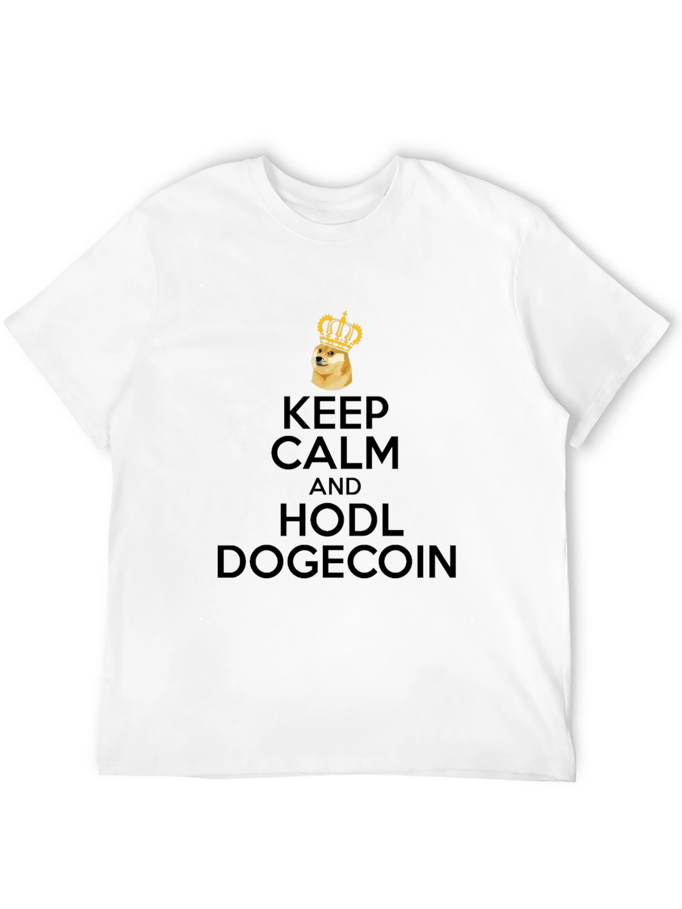 Keep Calm HODL Dogecoin Black T-Shirt