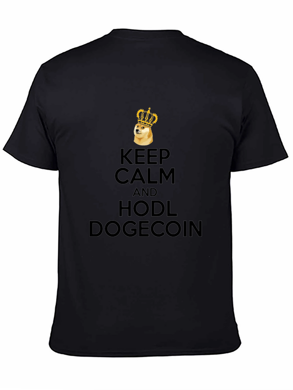 Keep Calm HODL Dogecoin Black T-Shirt