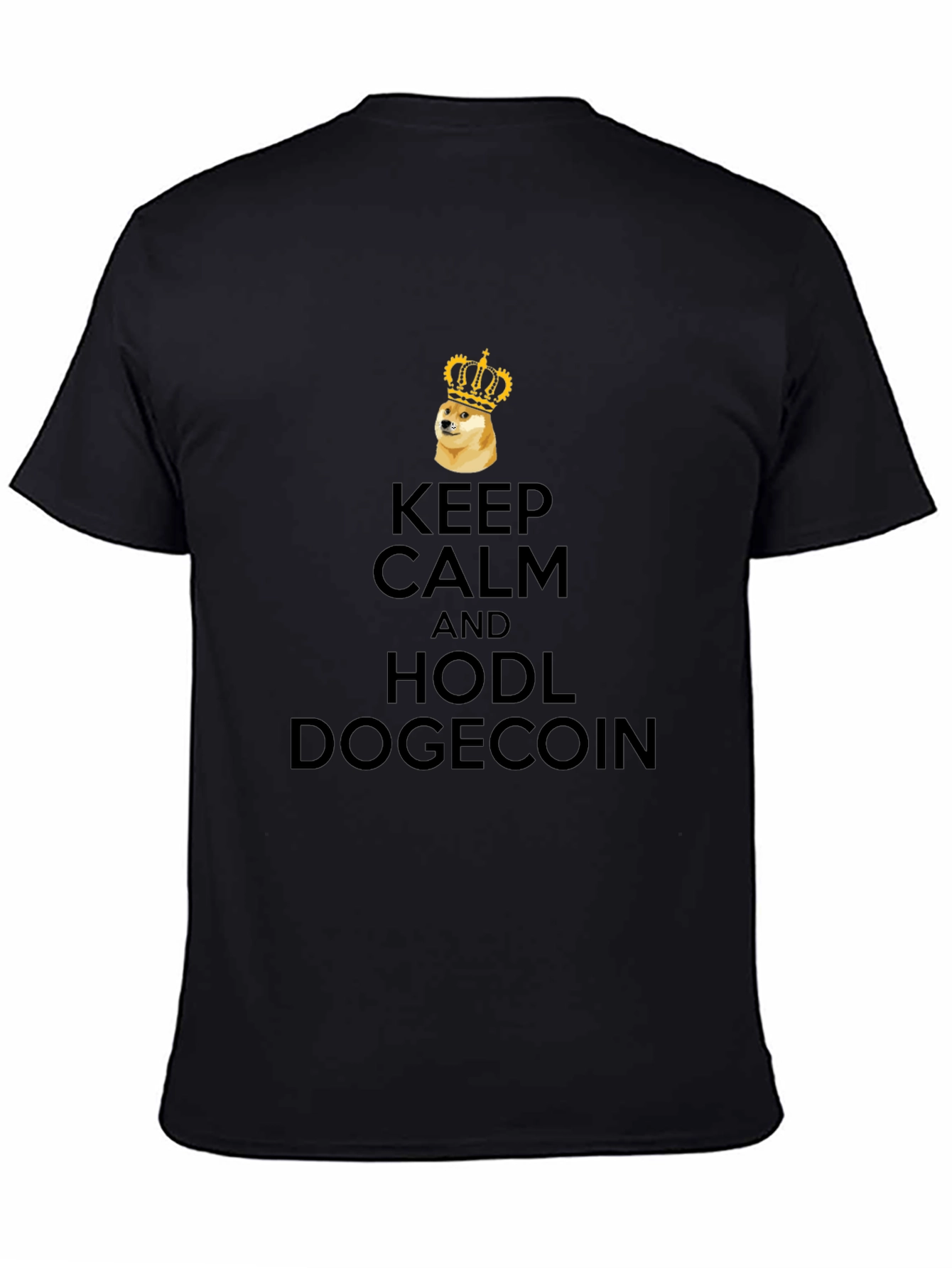 Keep Calm HODL Dogecoin Black T-Shirt