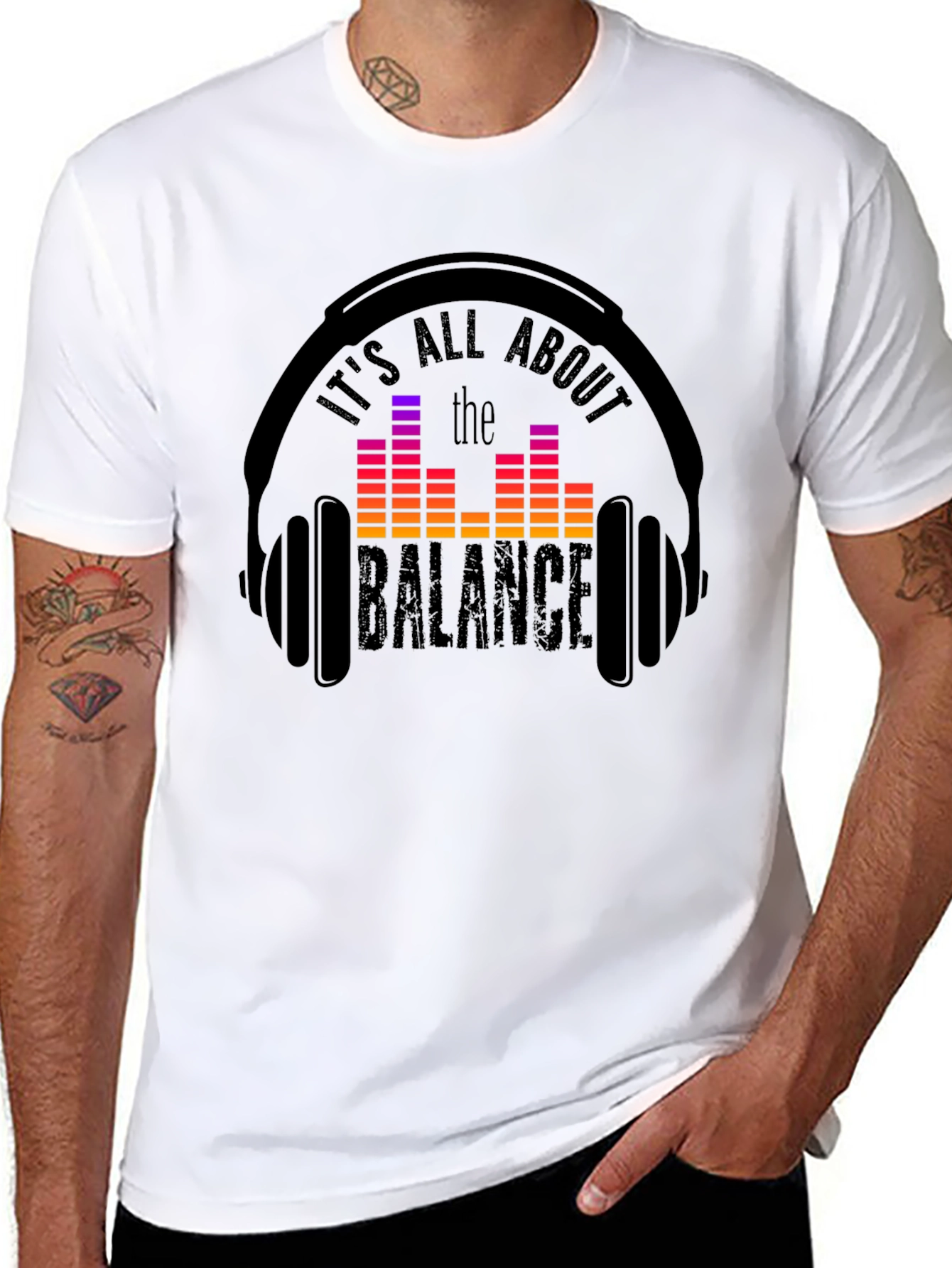 Balance Headphones T-Shirt: Music Lover Tee