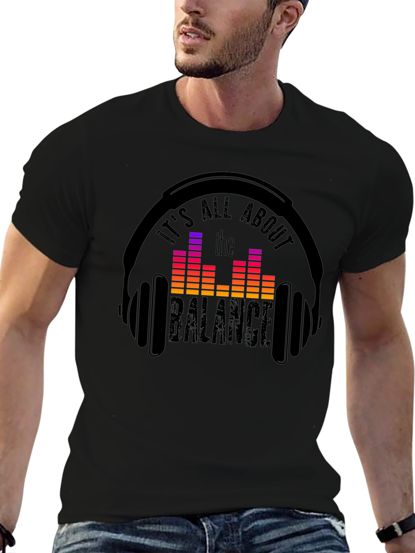 Balance Headphones T-Shirt: Music Lover Tee