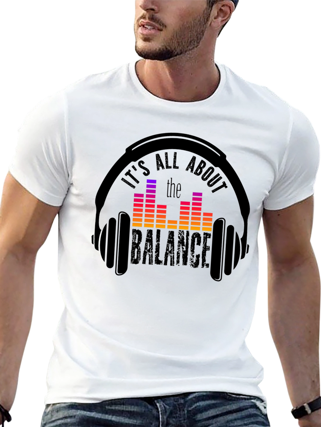 Balance Headphones T-Shirt: Music Lover Tee