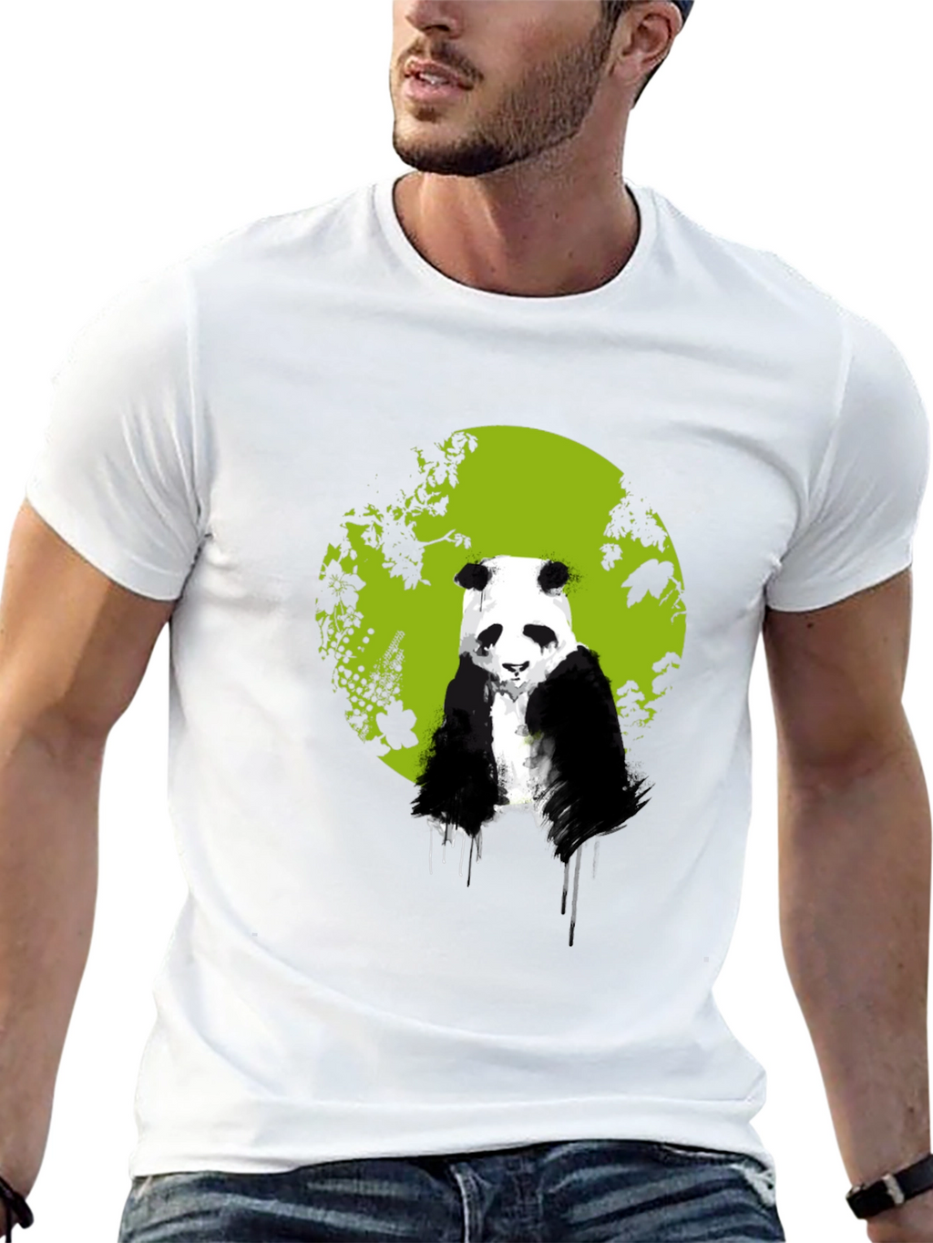 Panda Bear Graphic T-Shirt - Black