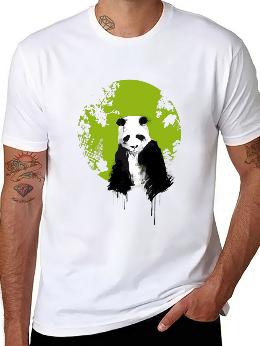 Panda Bear Graphic T-Shirt - Black