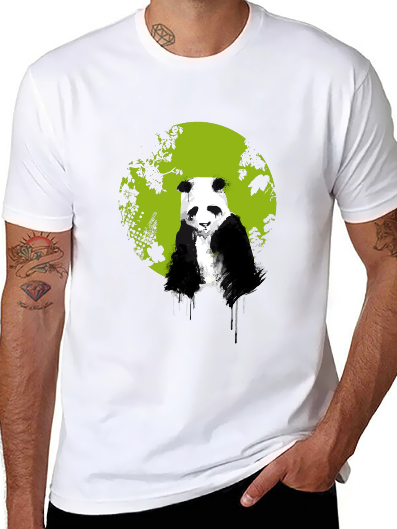 Panda Bear Graphic T-Shirt - Black