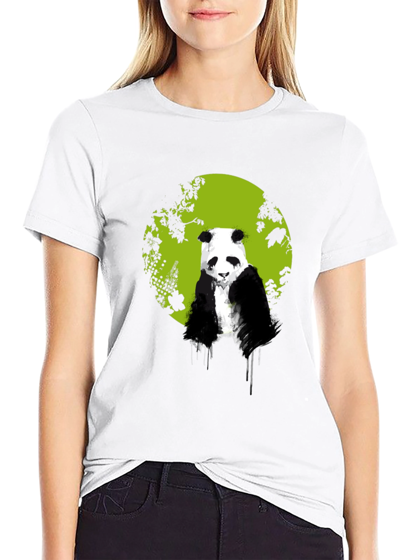Panda Bear Graphic T-Shirt - Black