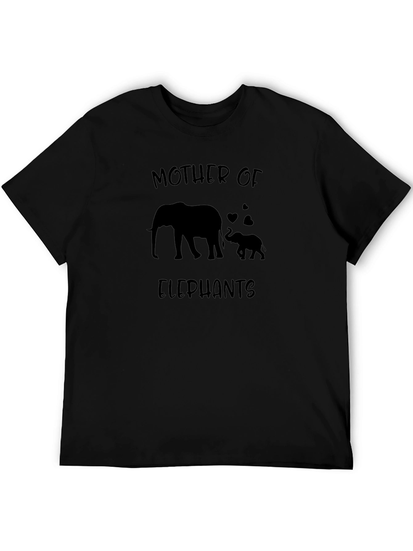 Mother of Elephants Graphic Tee - Black Cotton Shirt