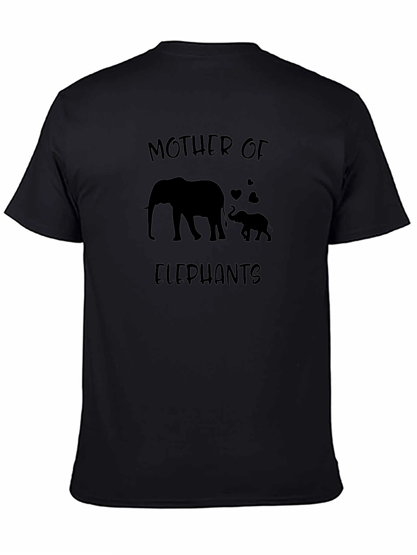 Mother of Elephants Graphic Tee - Black Cotton Shirt