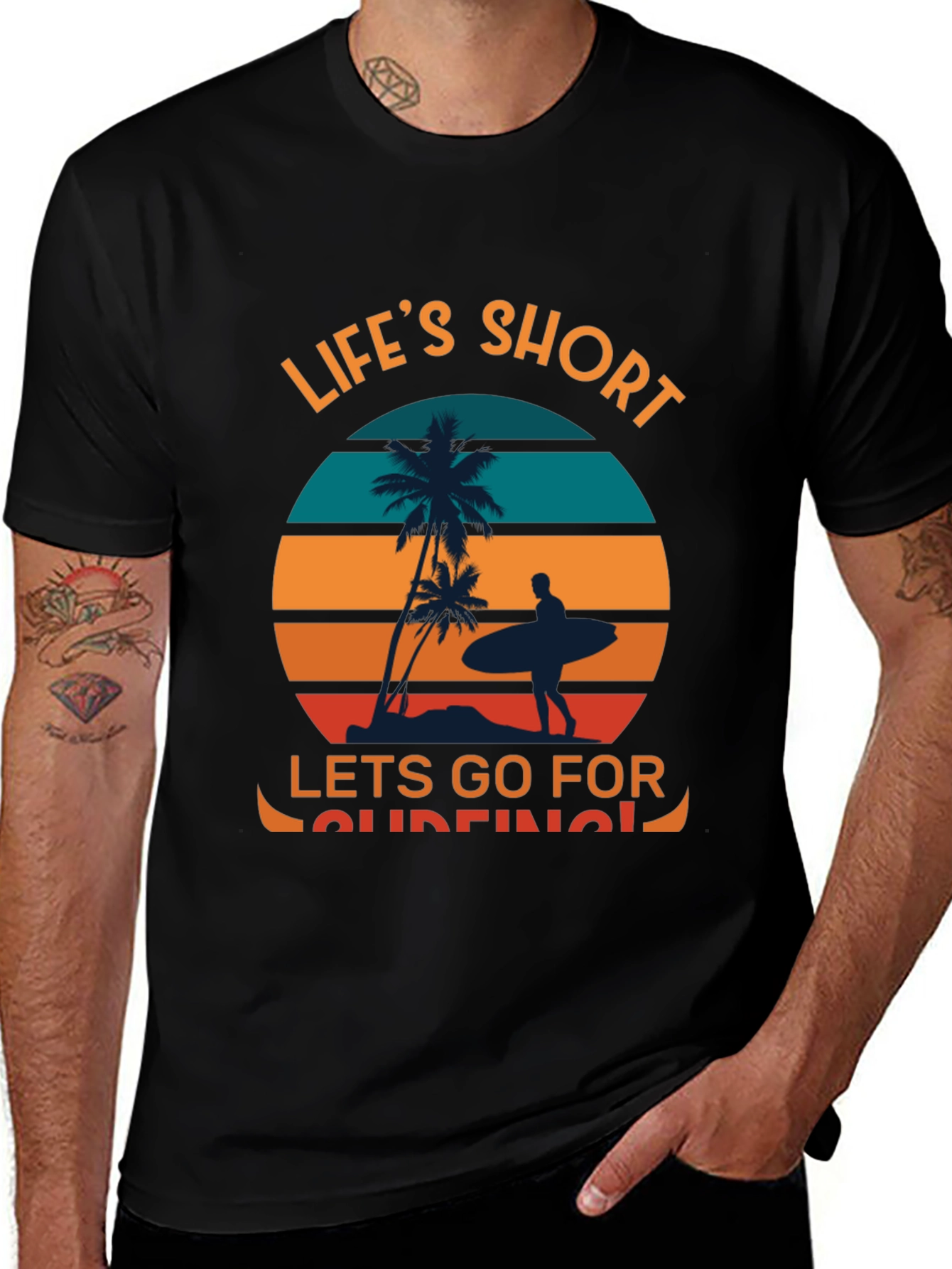Lifes Short Go Surfing Graphic T-Shirt
