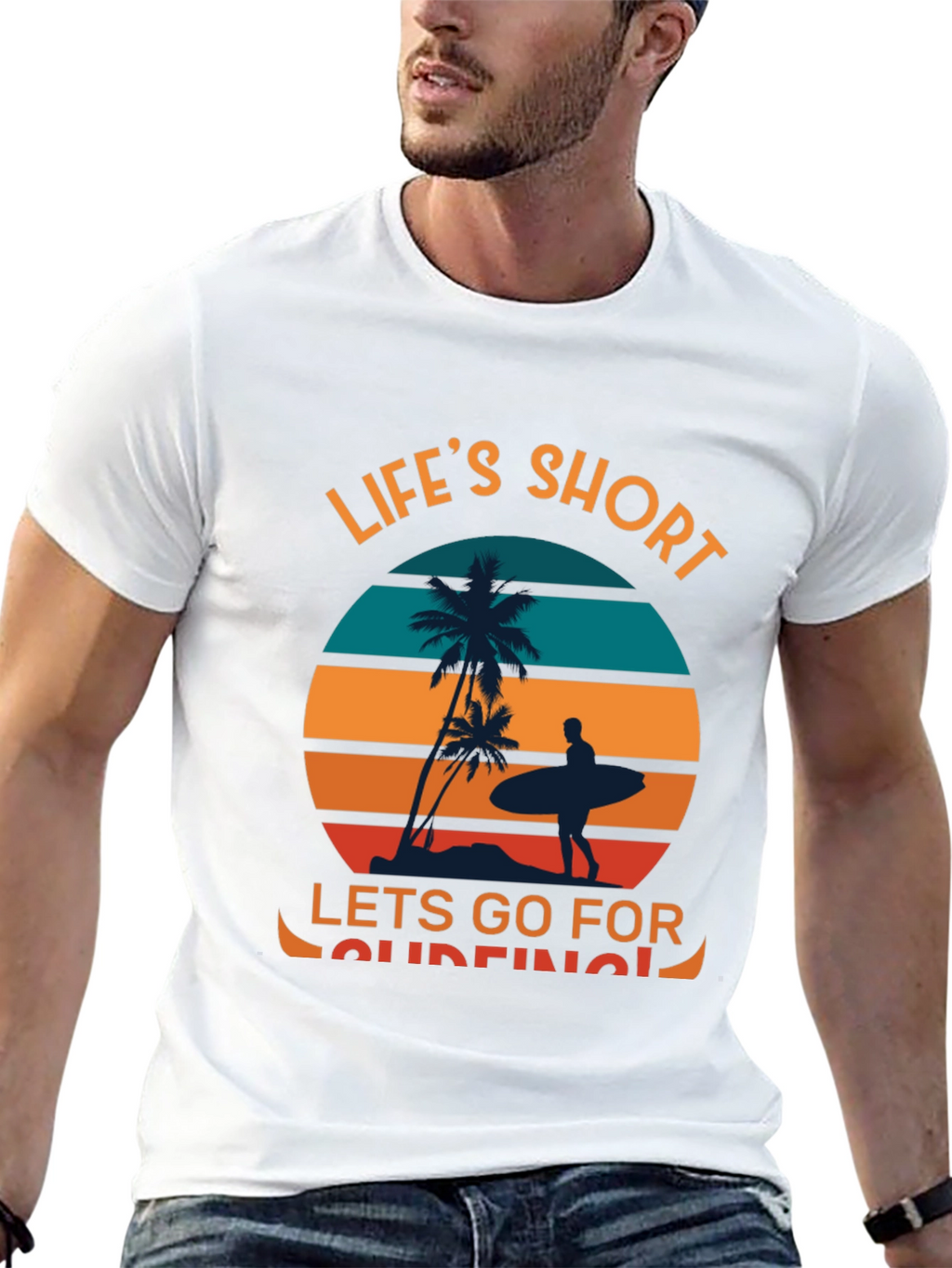 Lifes Short Go Surfing Graphic T-Shirt