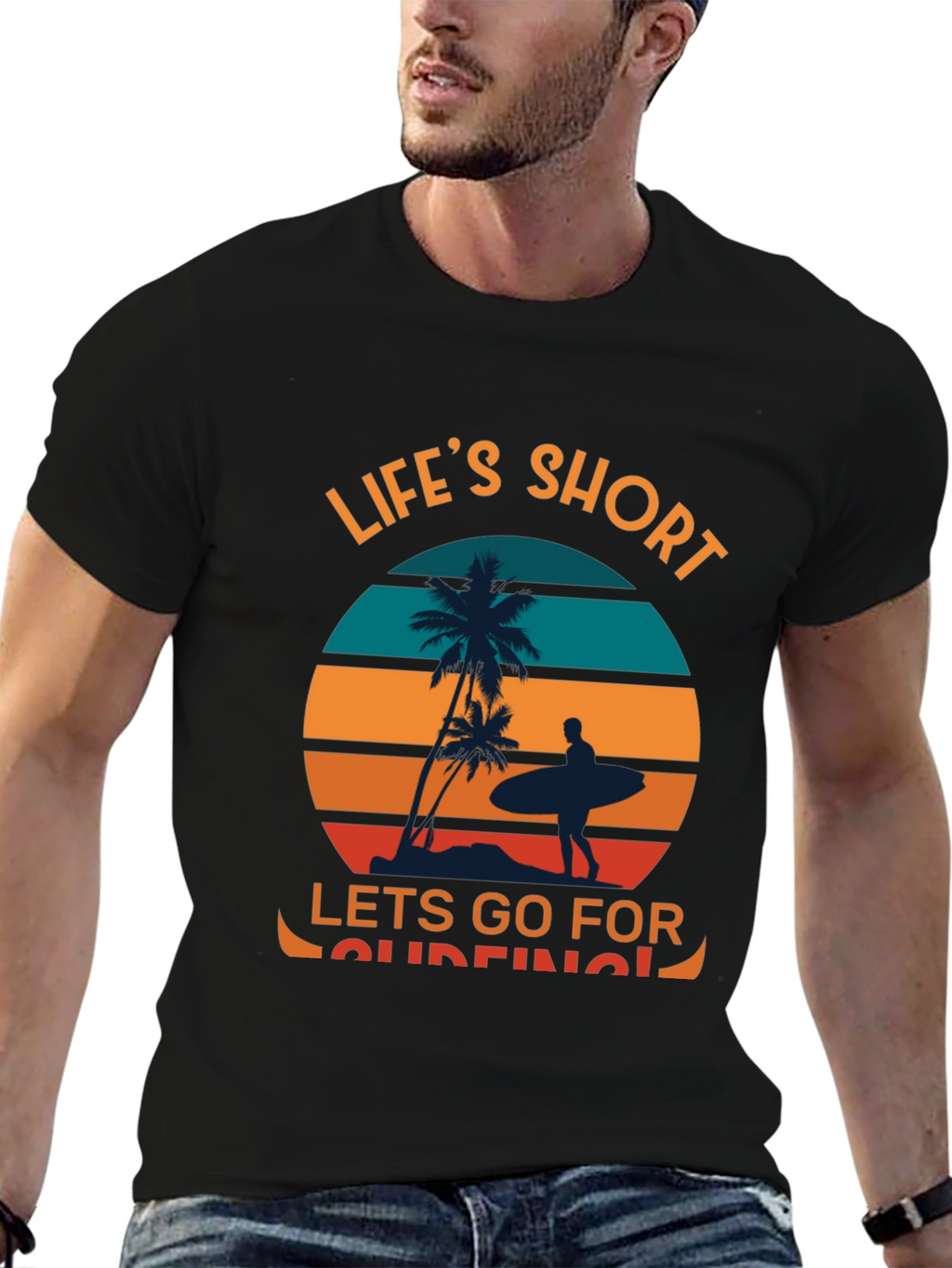 Lifes Short Go Surfing Graphic T-Shirt