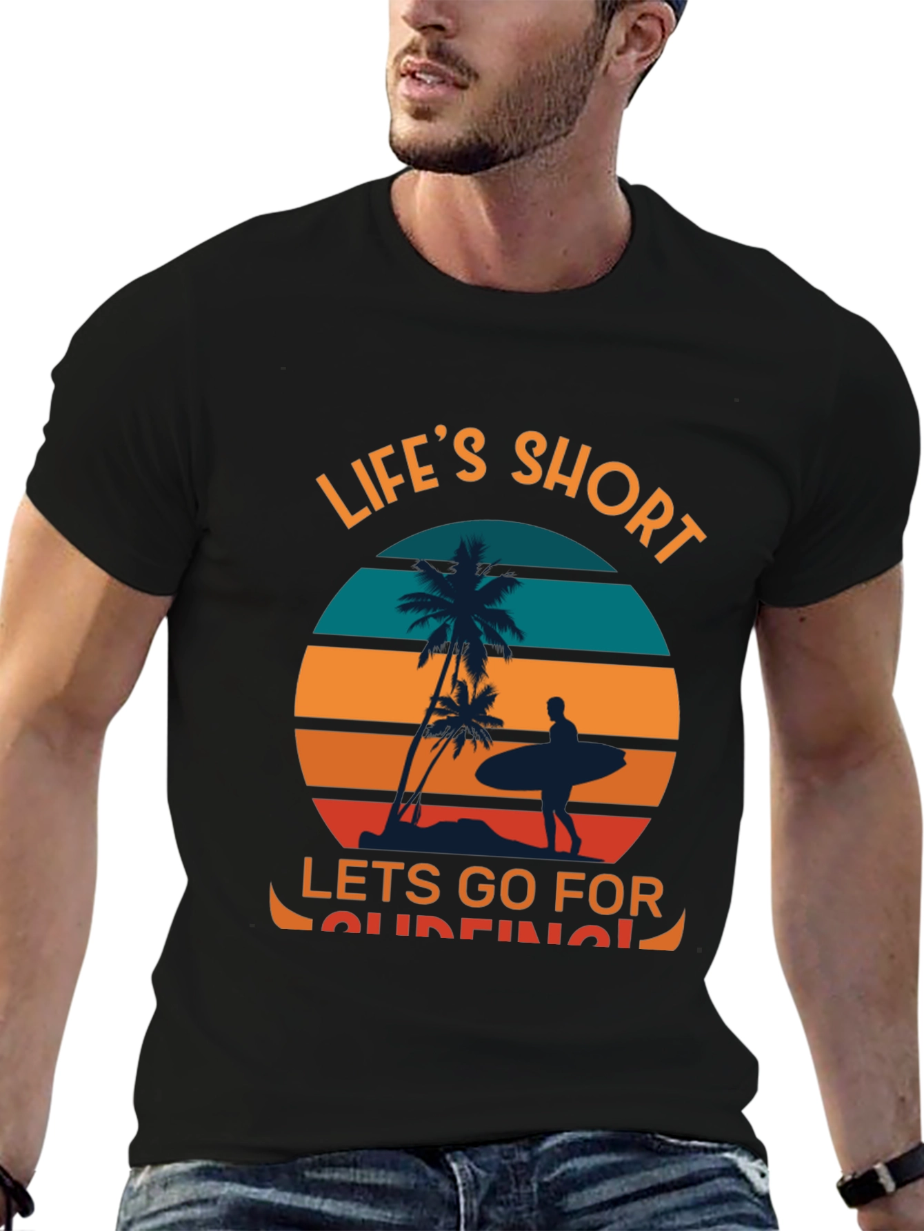 Lifes Short Go Surfing Graphic T-Shirt
