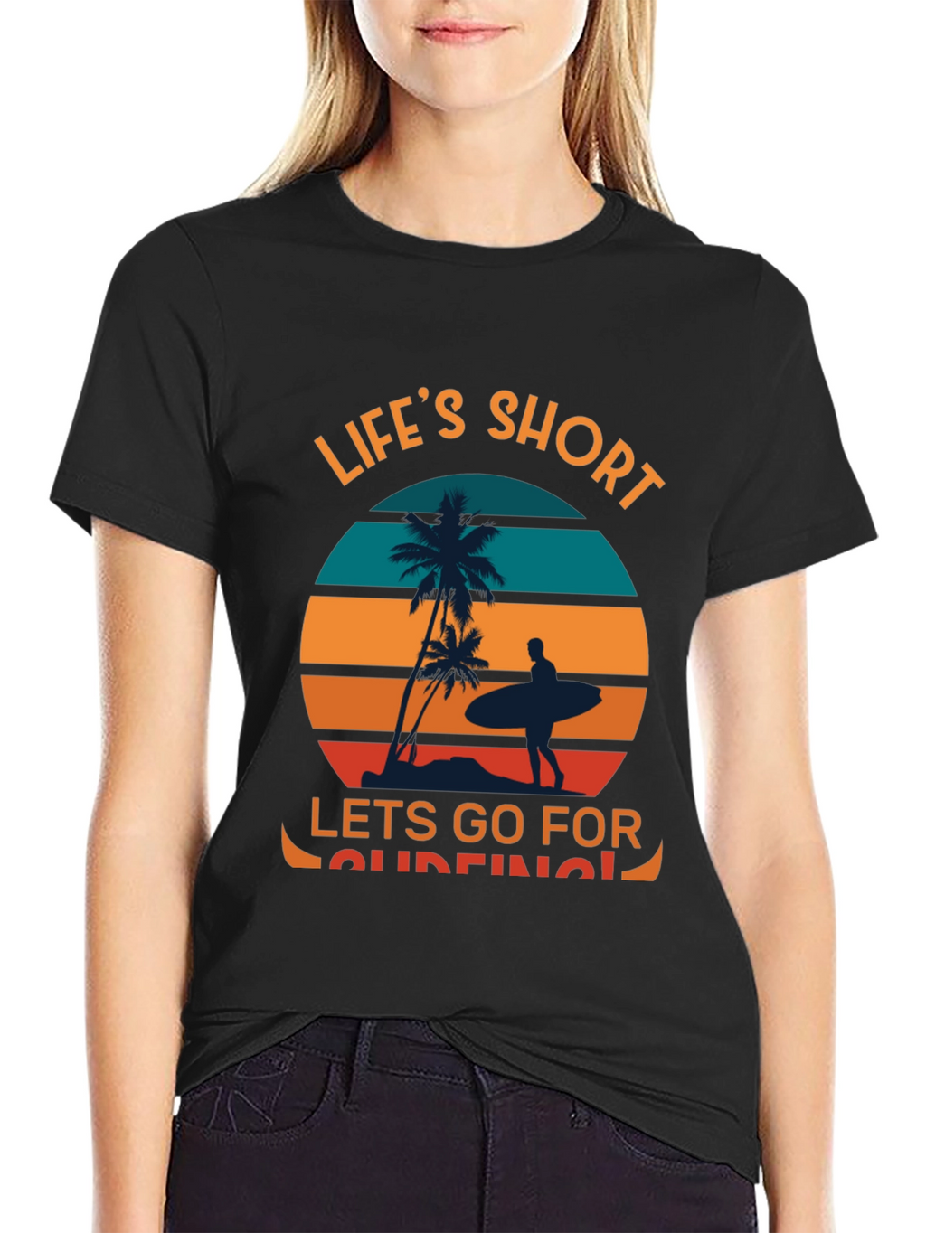 Lifes Short Go Surfing Graphic T-Shirt