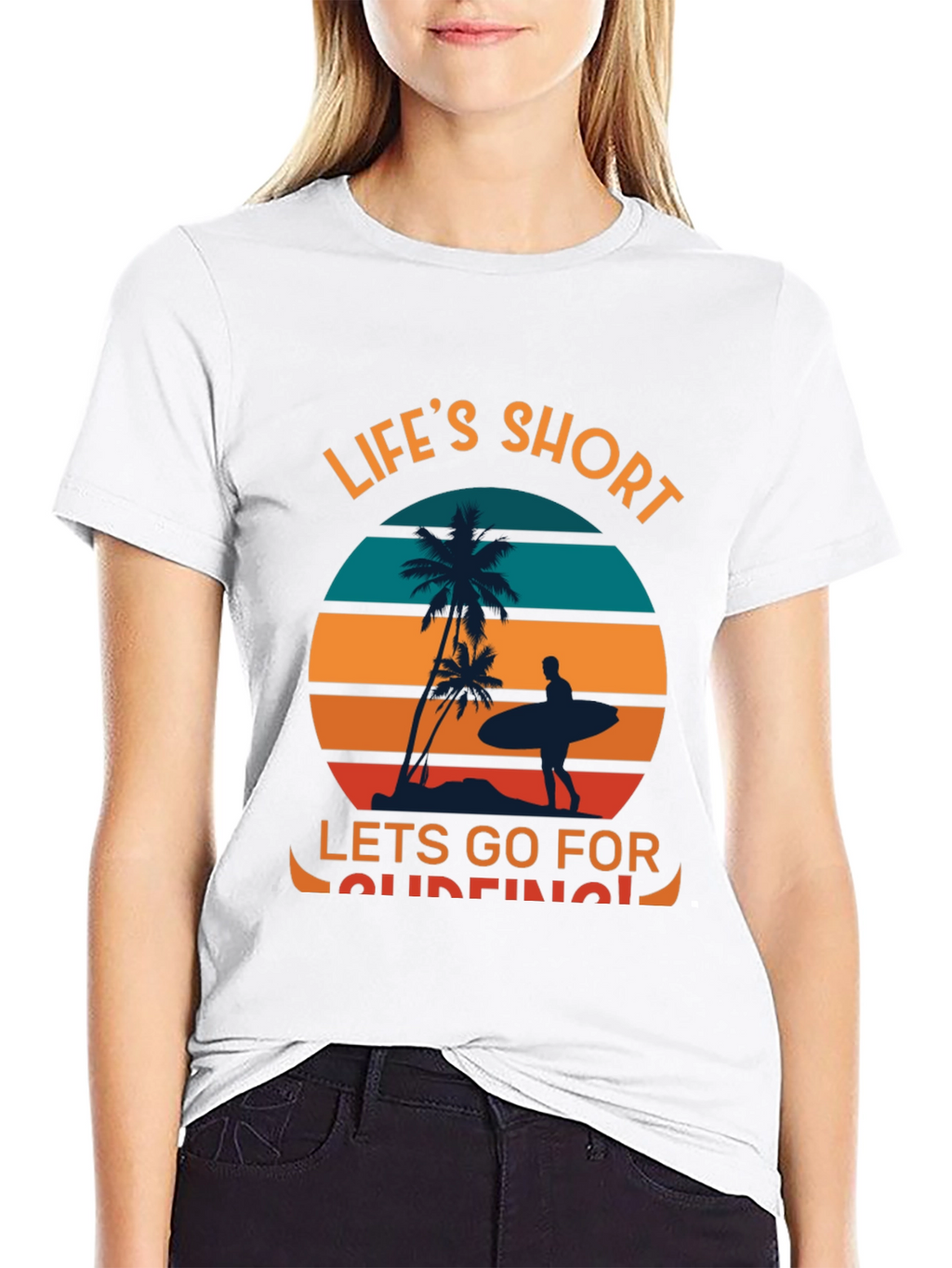 Lifes Short Go Surfing Graphic T-Shirt