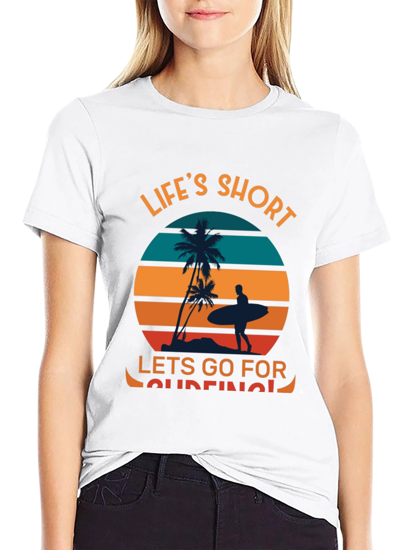 Lifes Short Go Surfing Graphic T-Shirt