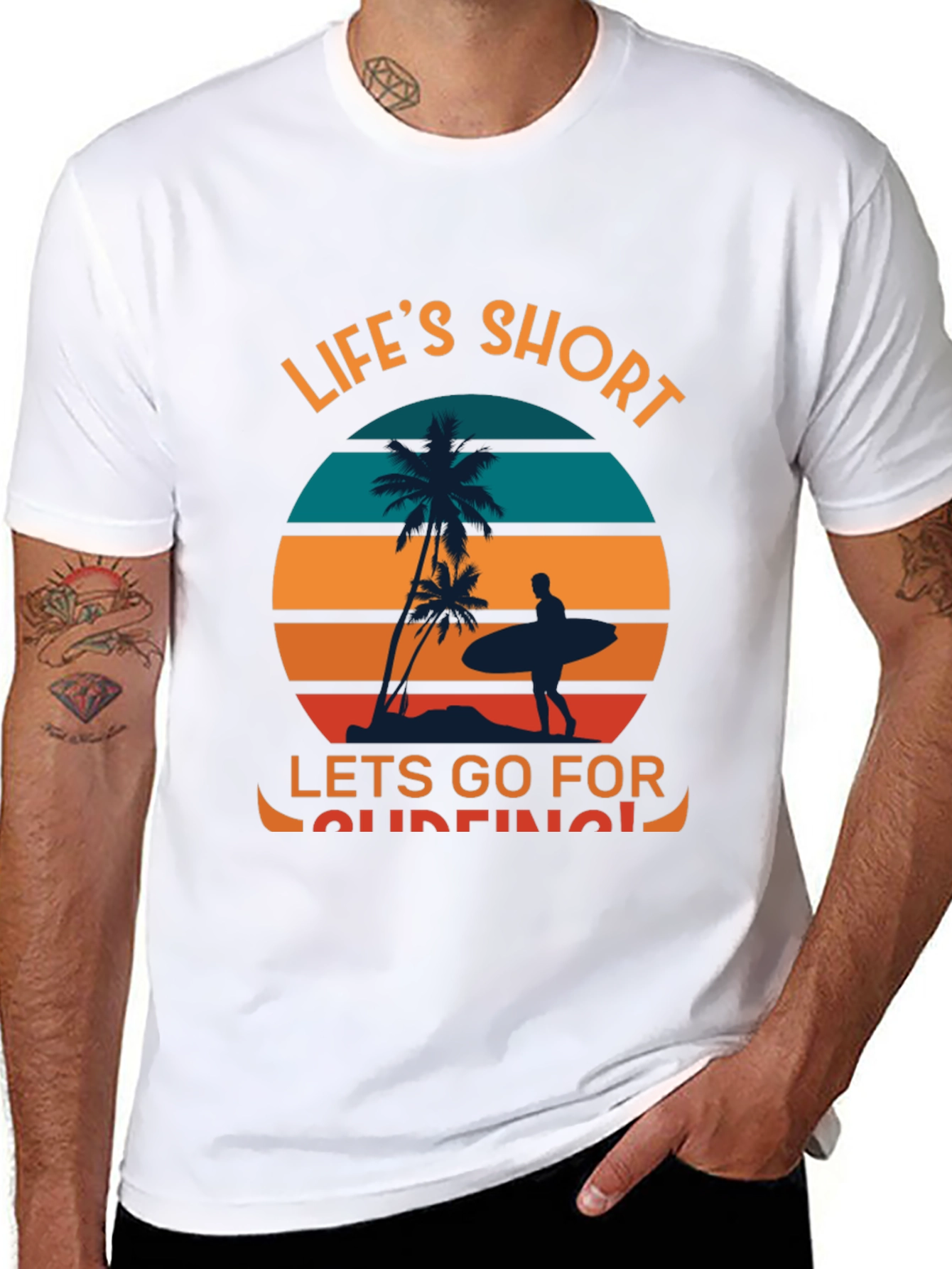 Lifes Short Go Surfing Graphic T-Shirt