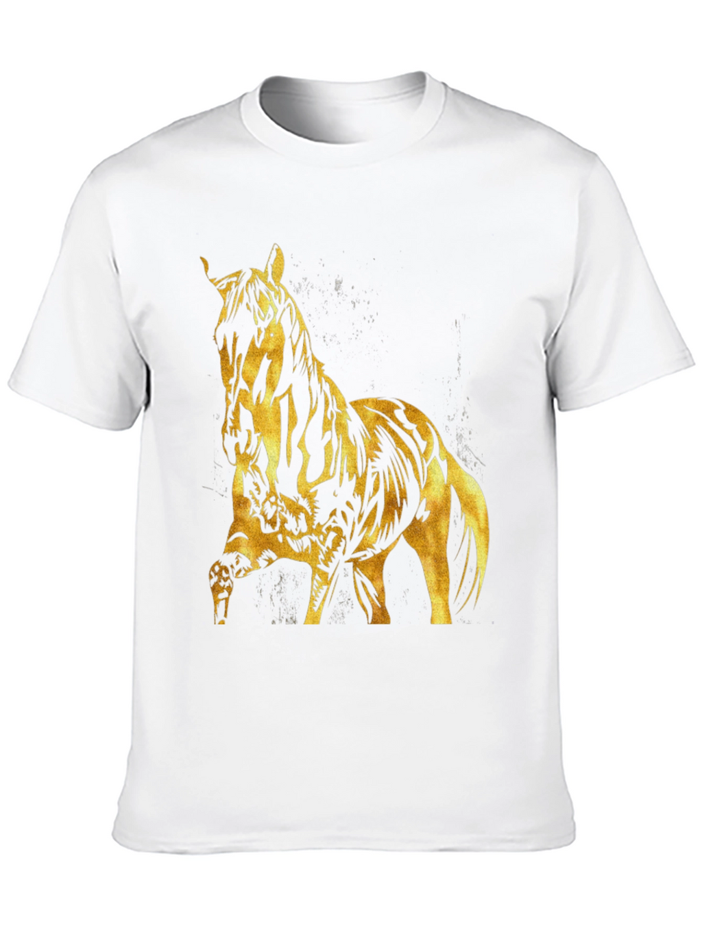 Gold Horse Graphic Black T-Shirt