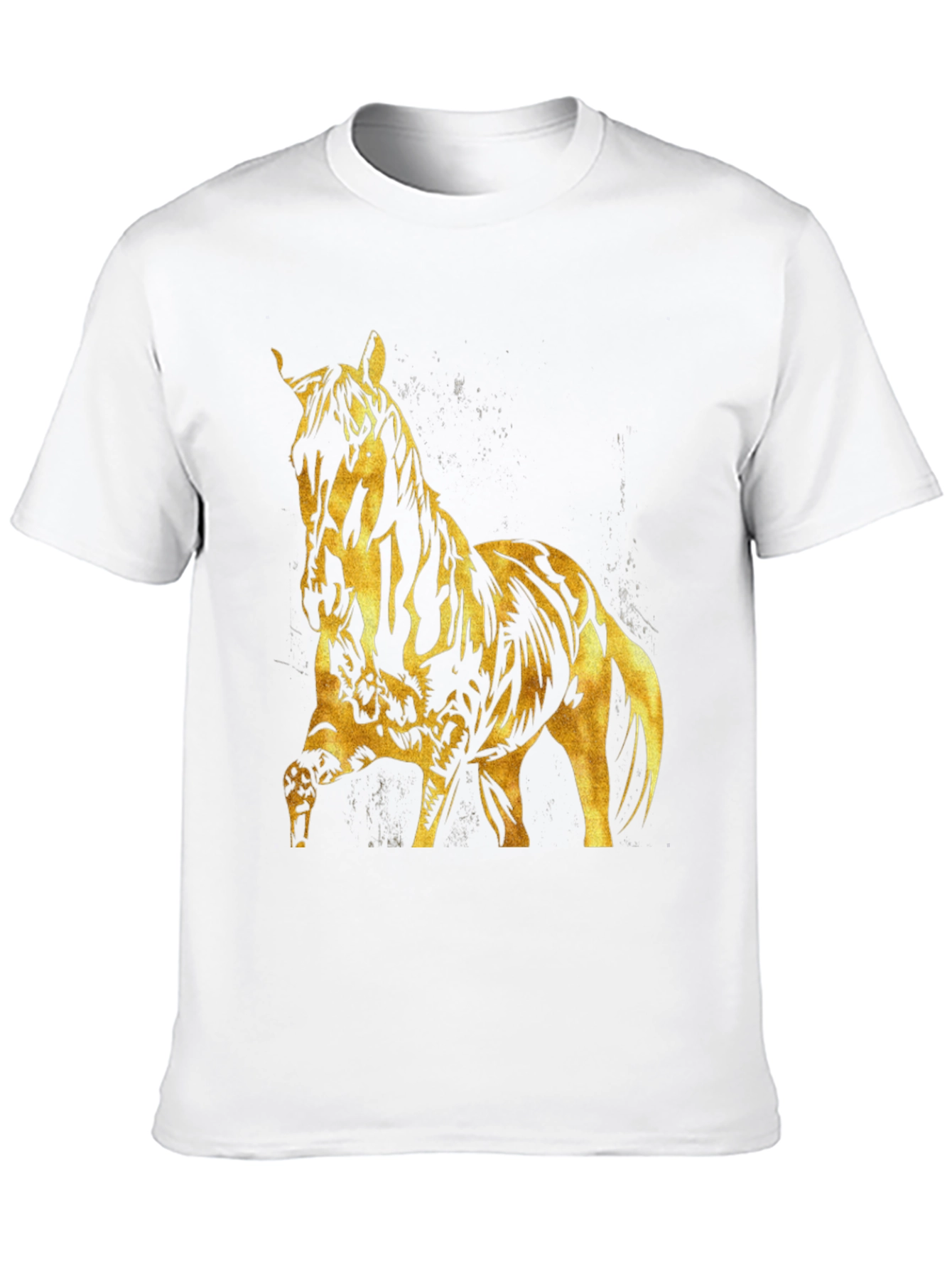 Gold Horse Graphic Black T-Shirt