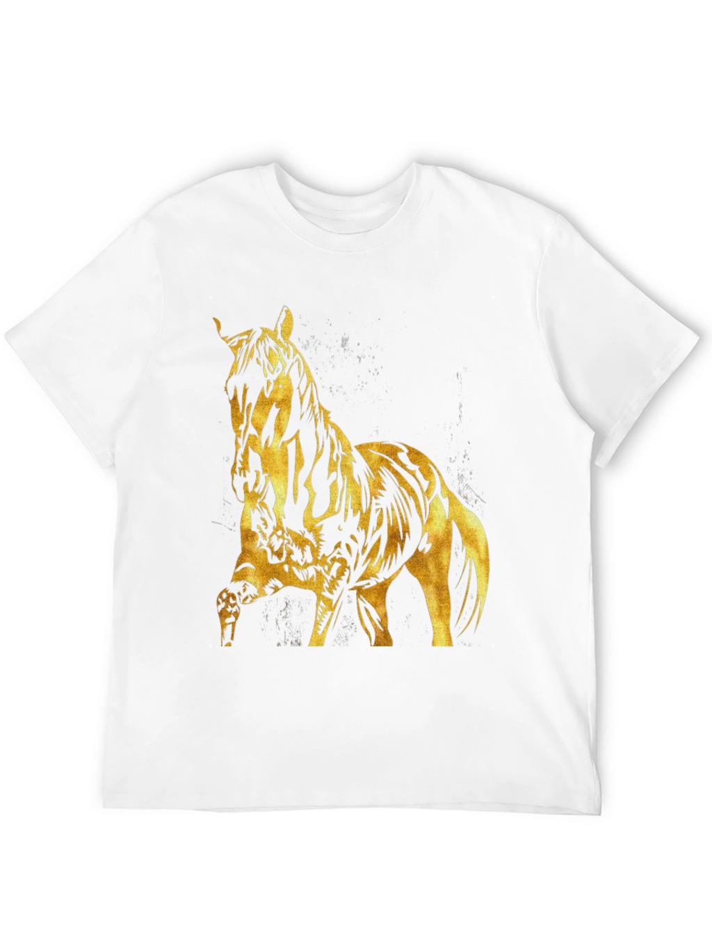 Gold Horse Graphic Black T-Shirt