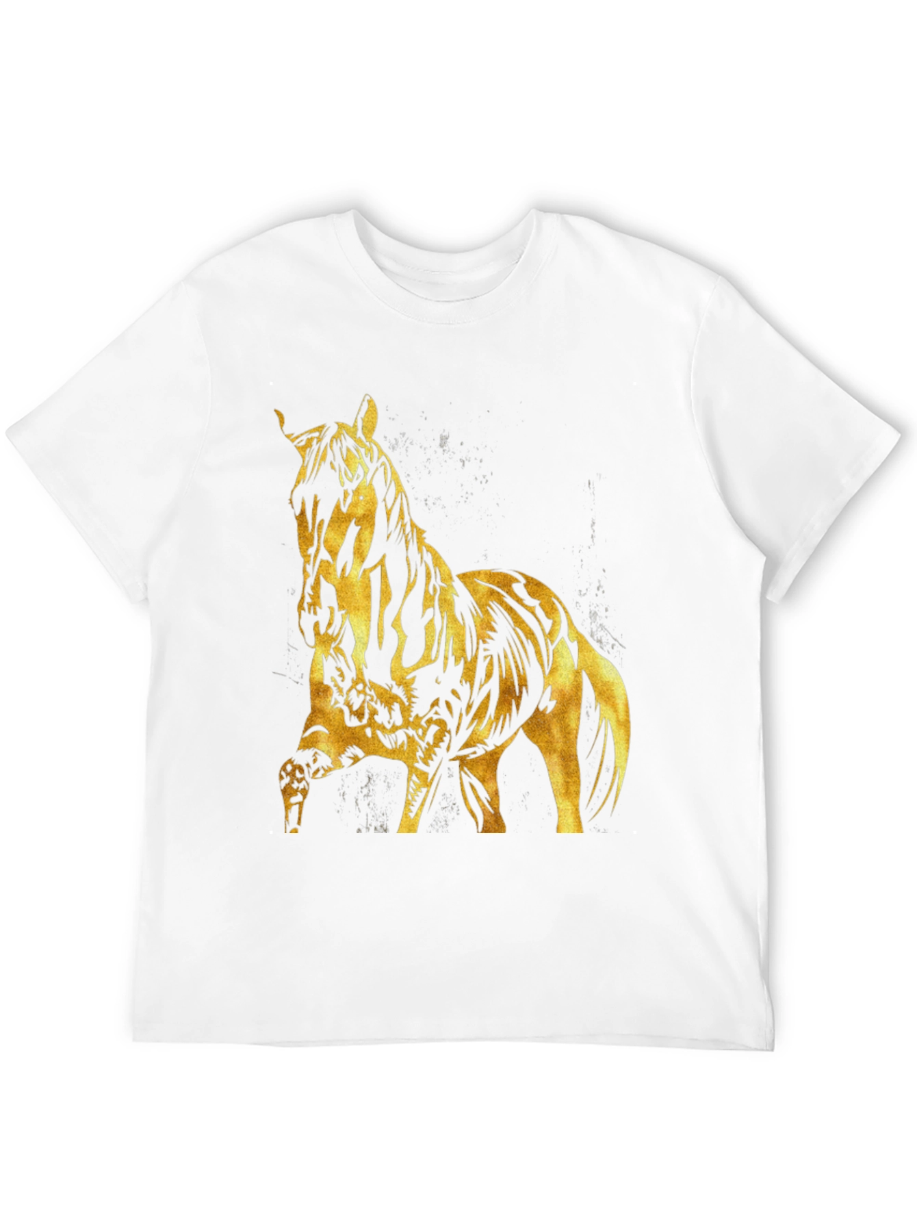 Gold Horse Graphic Black T-Shirt