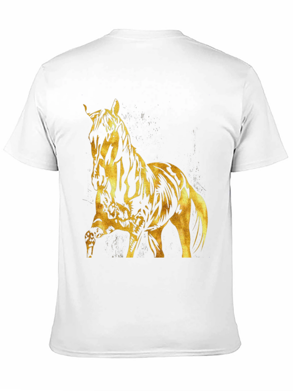 Gold Horse Graphic Black T-Shirt