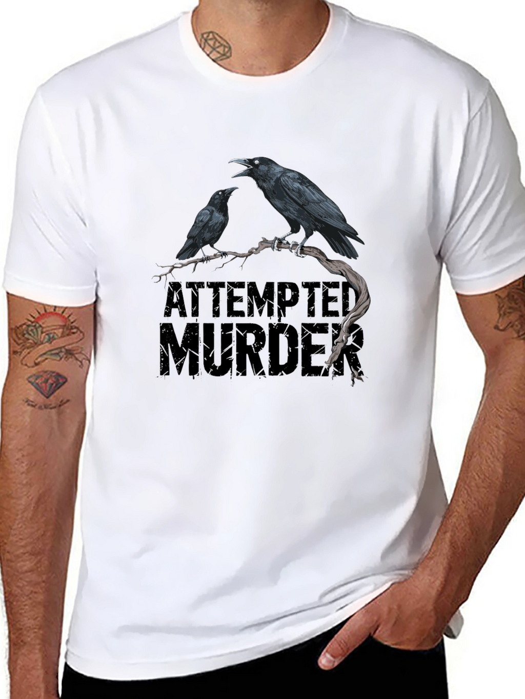 Attempted Murder Graphic Tee - Raven T-Shirt