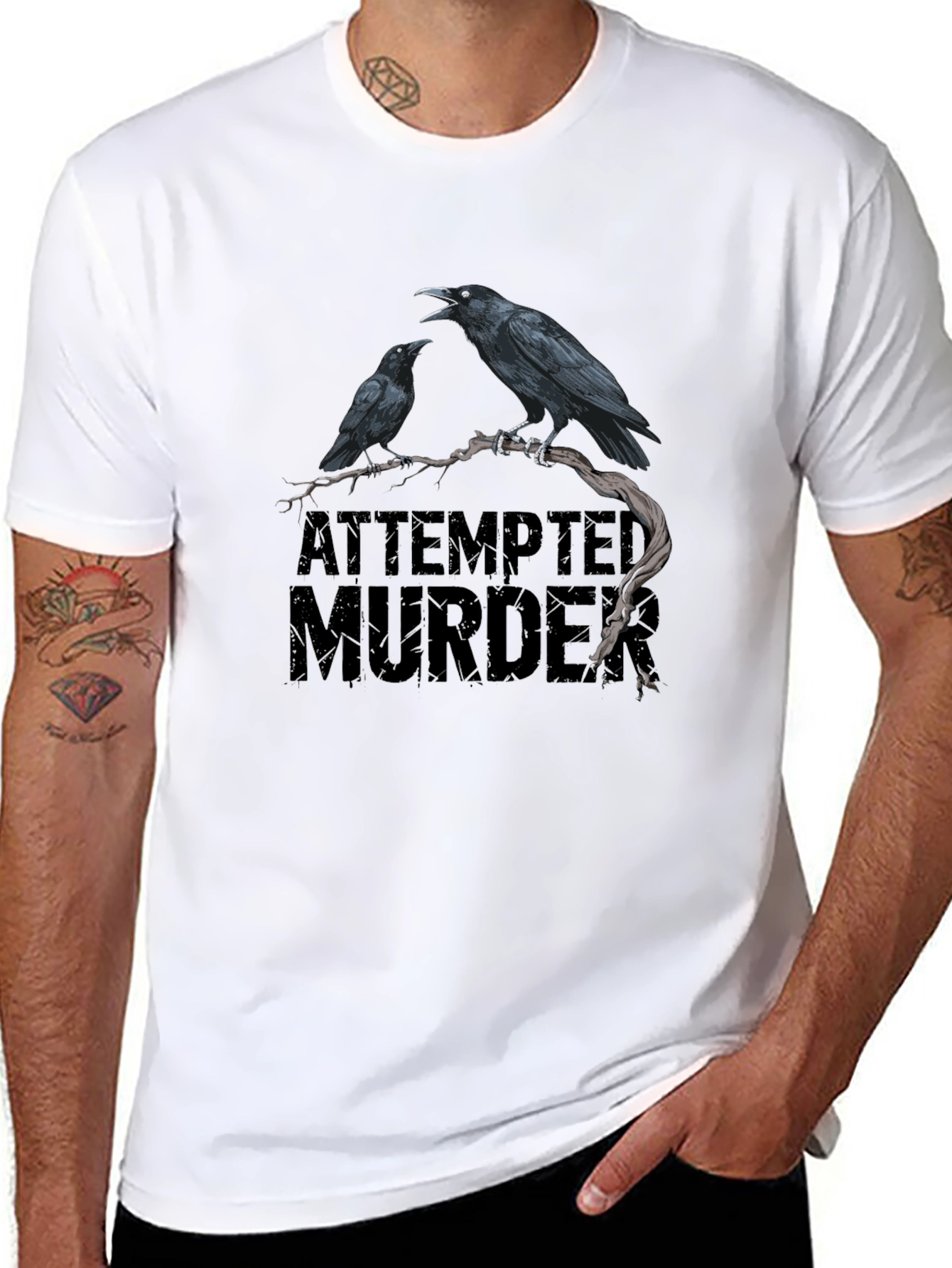 Attempted Murder Graphic Tee - Raven T-Shirt