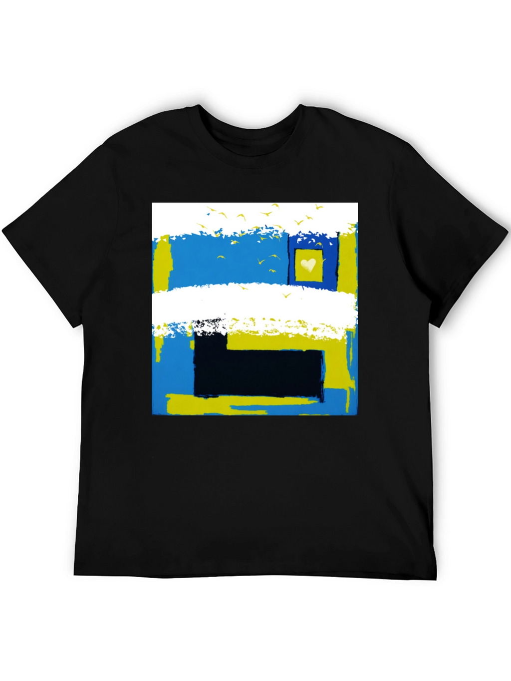 Abstract Ukraine Flag Heart T-Shirt