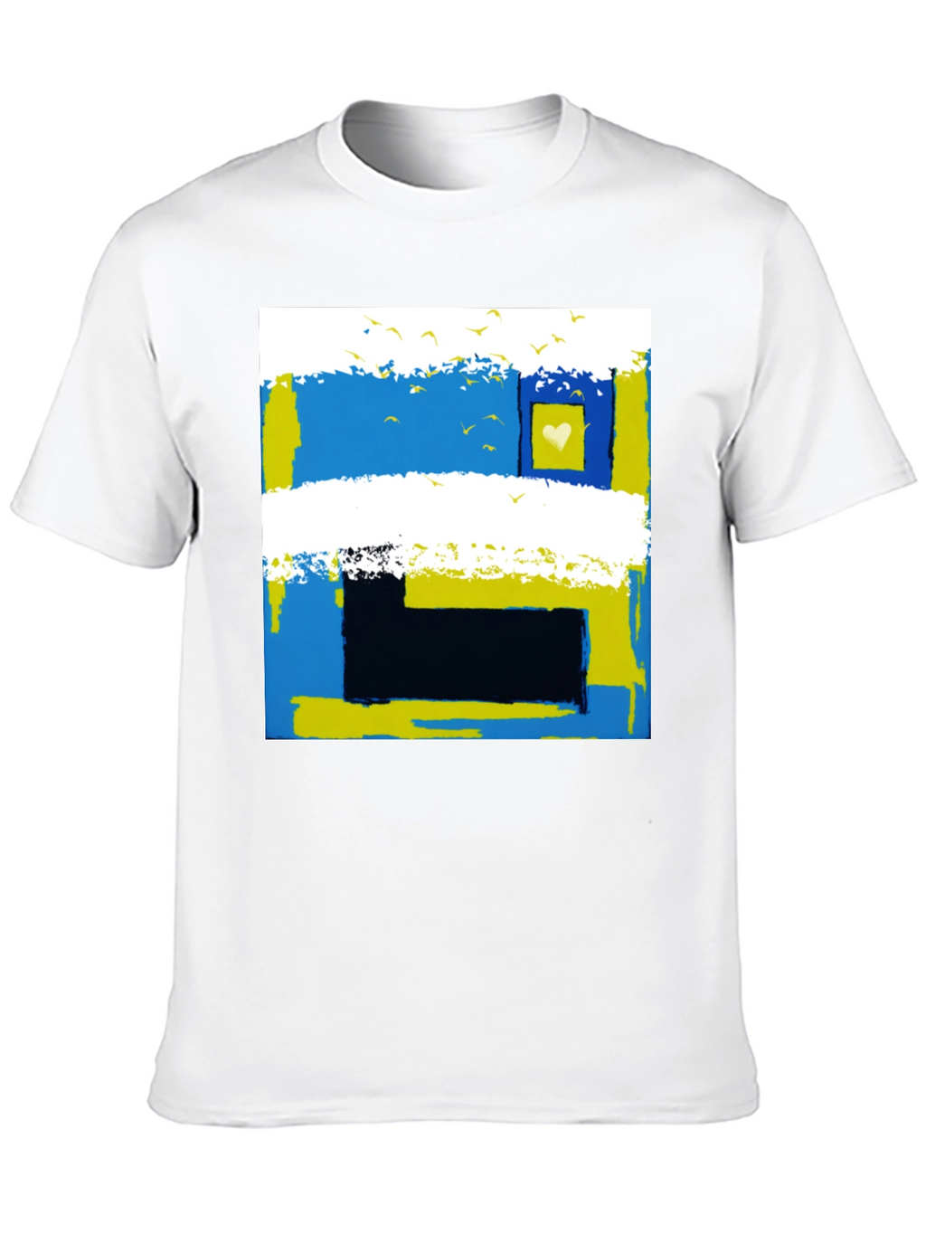 Abstract Ukraine Flag Heart T-Shirt