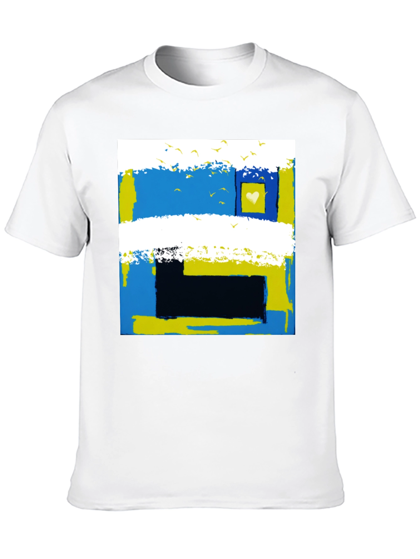 Abstract Ukraine Flag Heart T-Shirt