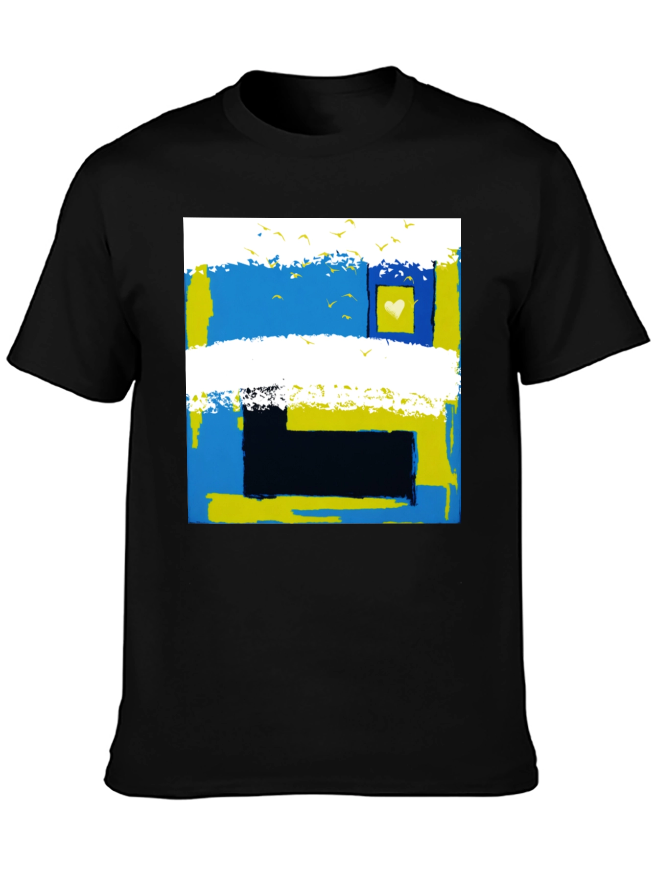 Abstract Ukraine Flag Heart T-Shirt