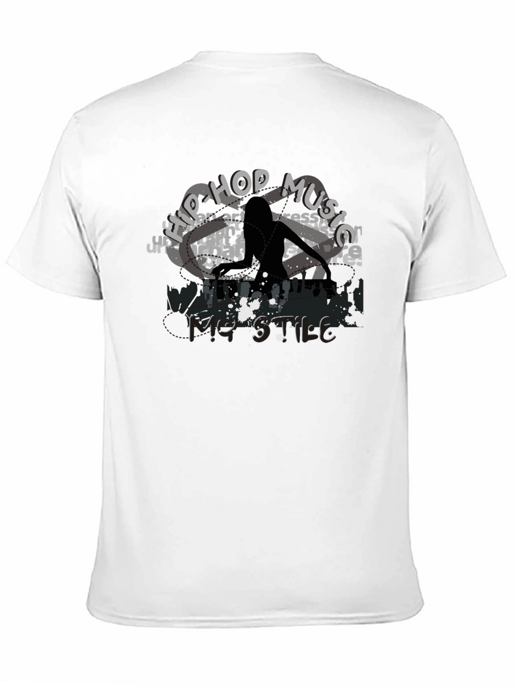 Hip Hop Music Style Black Graphic T-Shirt