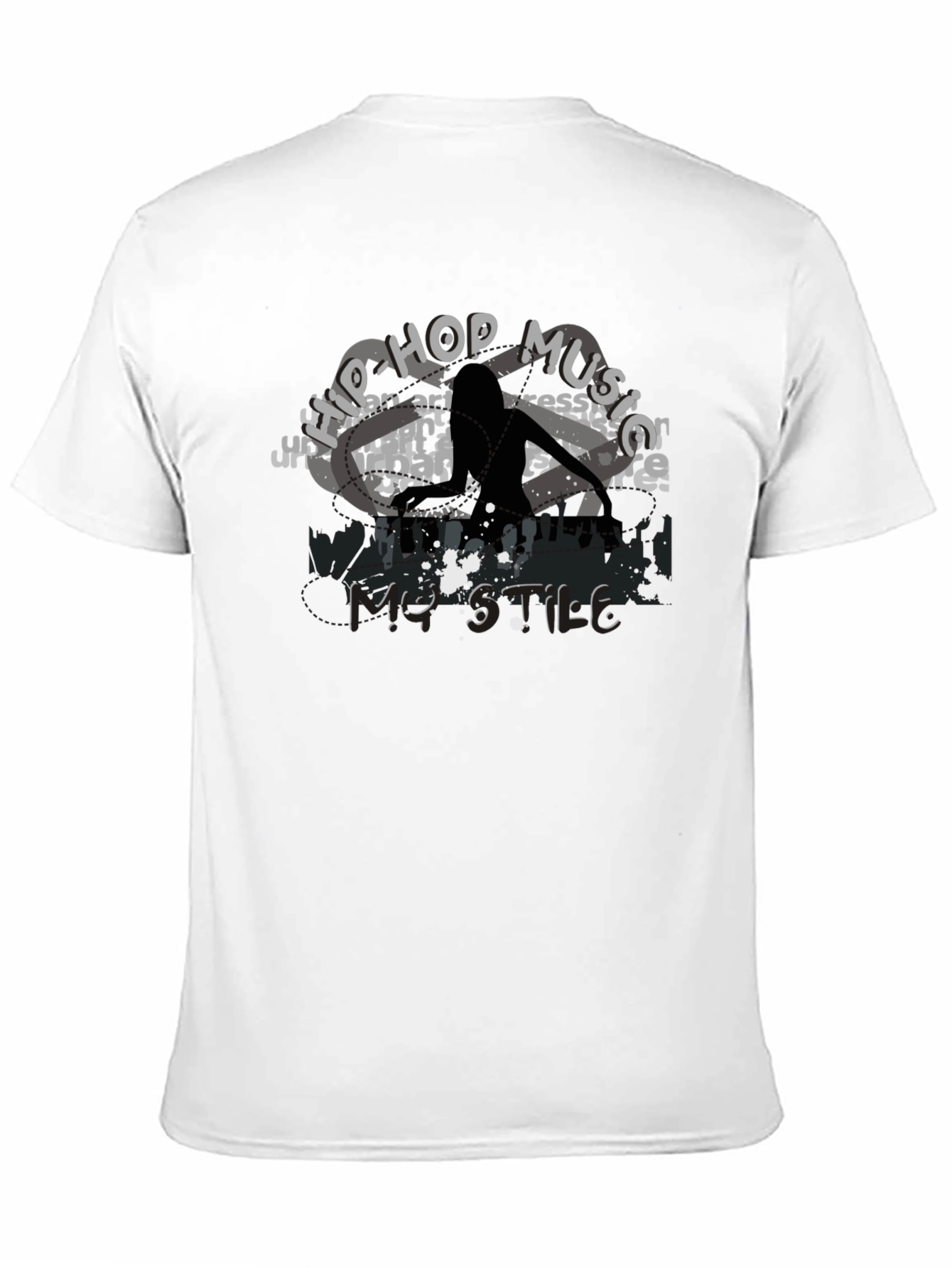 Hip Hop Music Style Black Graphic T-Shirt