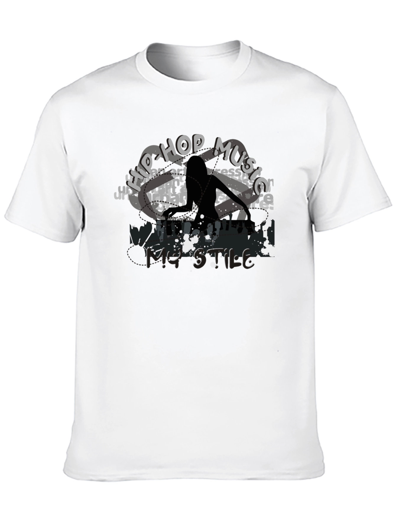 Hip Hop Music Style Black Graphic T-Shirt