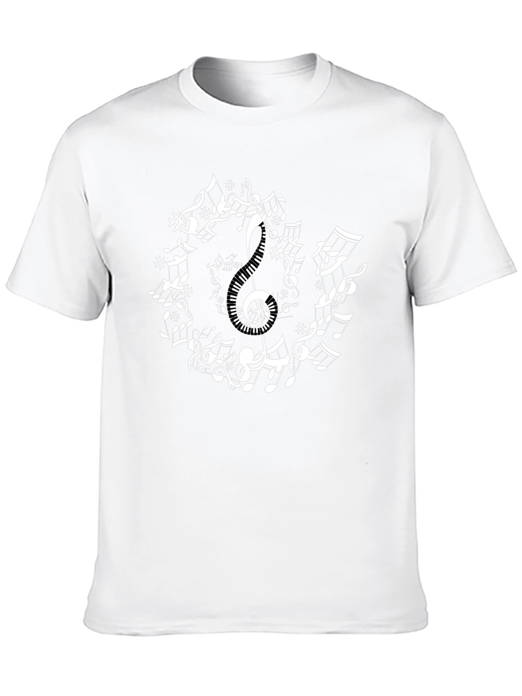 Musical Notes Circle Black T-Shirt