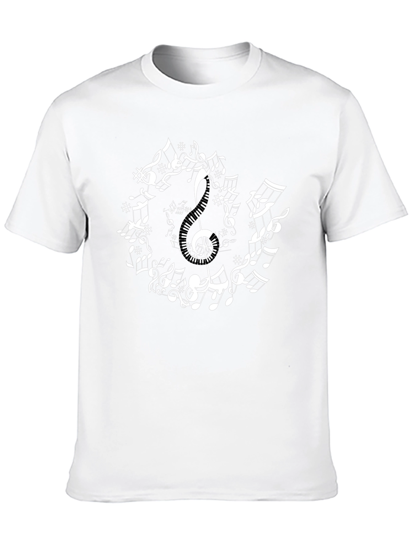 Musical Notes Circle Black T-Shirt