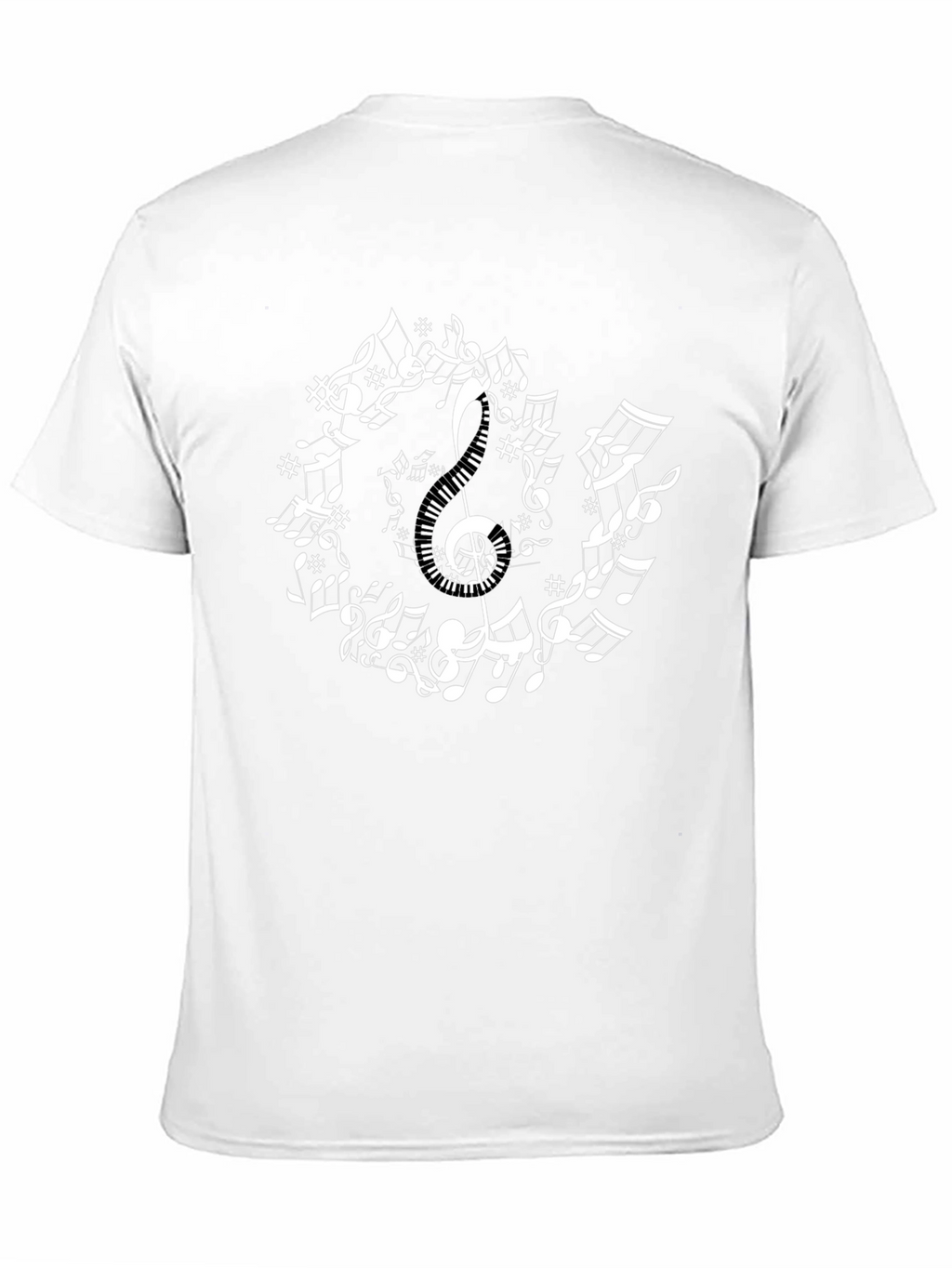 Musical Notes Circle Black T-Shirt