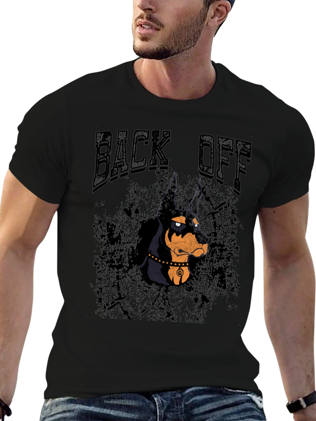 Doberman Back Off Graphic T-Shirt
