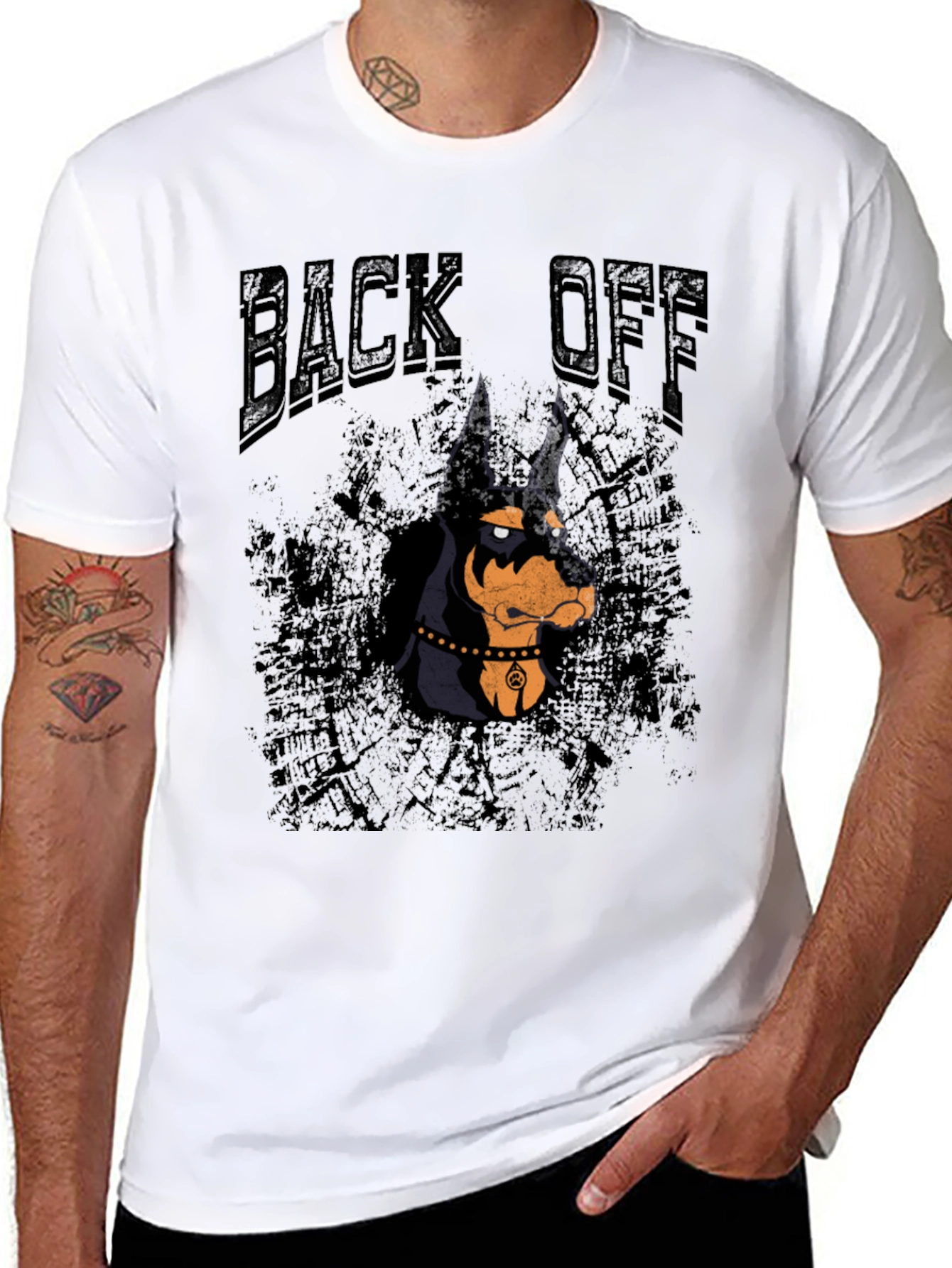 Doberman Back Off Graphic T-Shirt