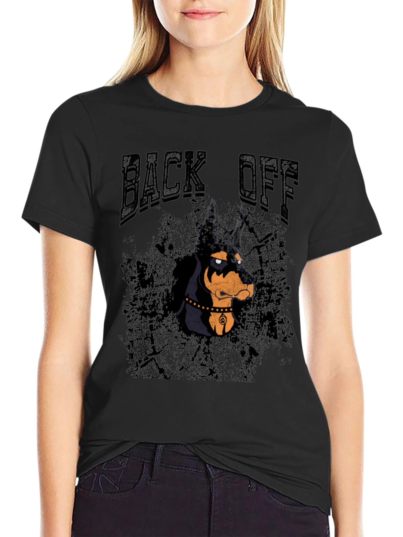 Doberman Back Off Graphic T-Shirt