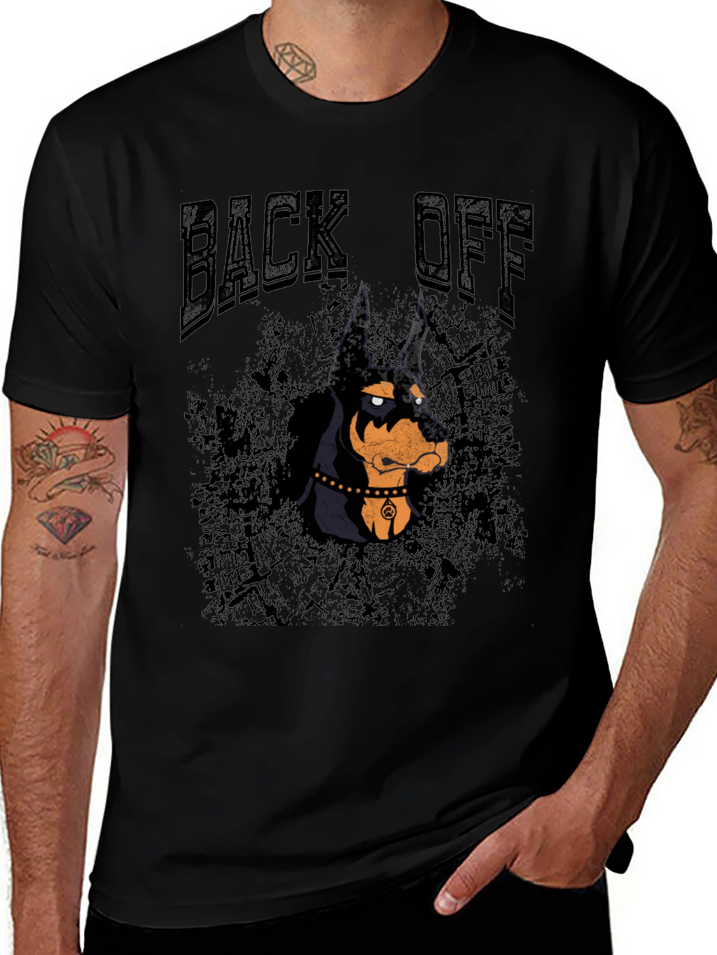 Doberman Back Off Graphic T-Shirt