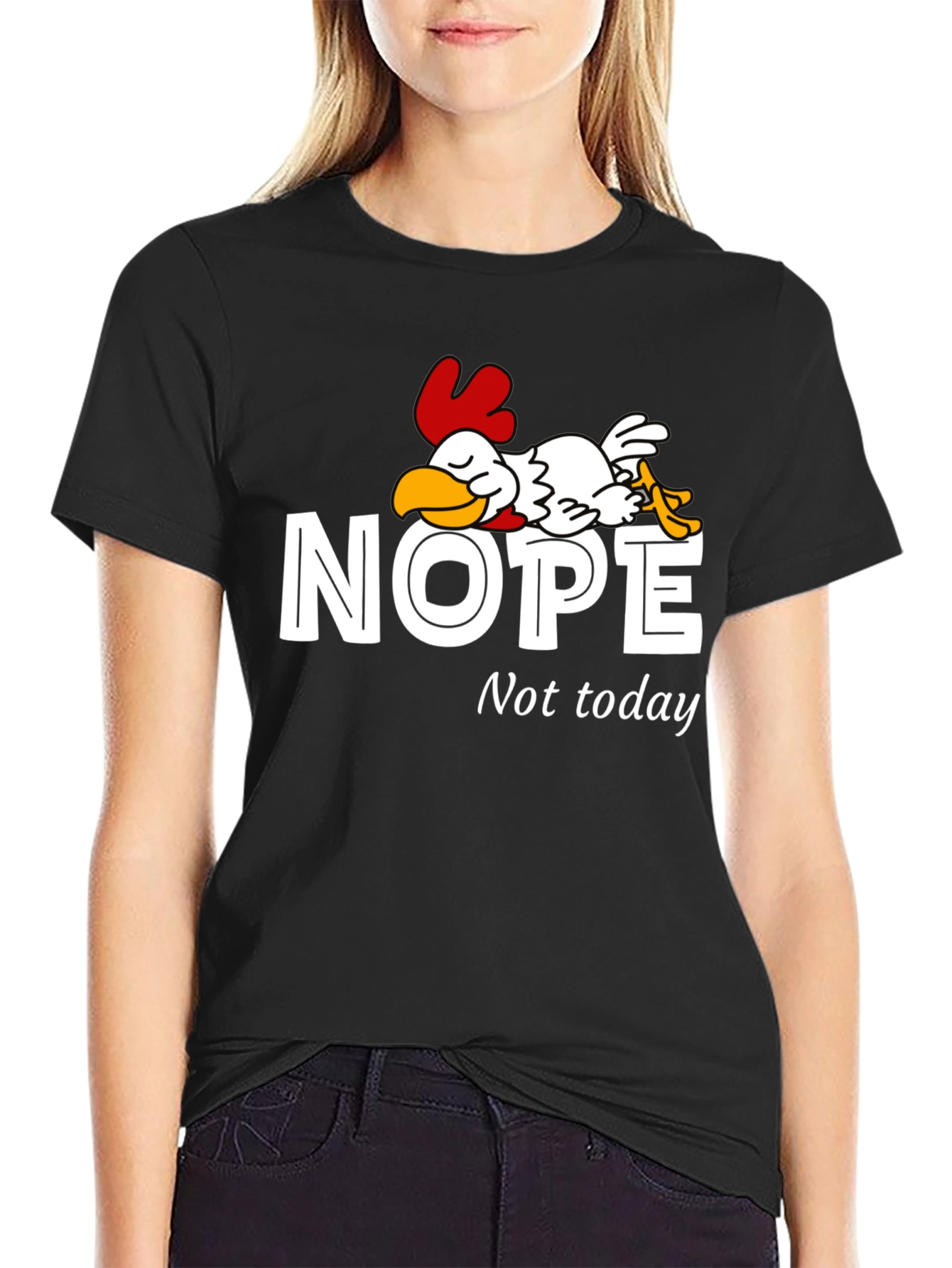 Nope Not Today T-Shirt Funny Sleeping Chicken Tee