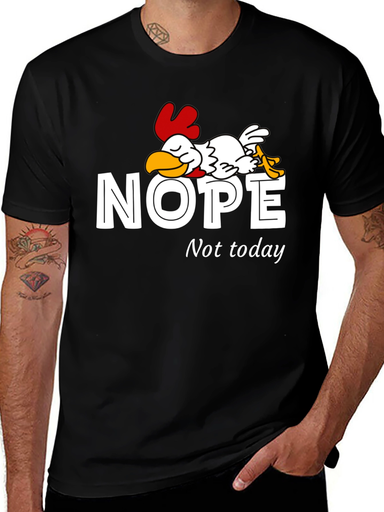 Nope Not Today T-Shirt Funny Sleeping Chicken Tee