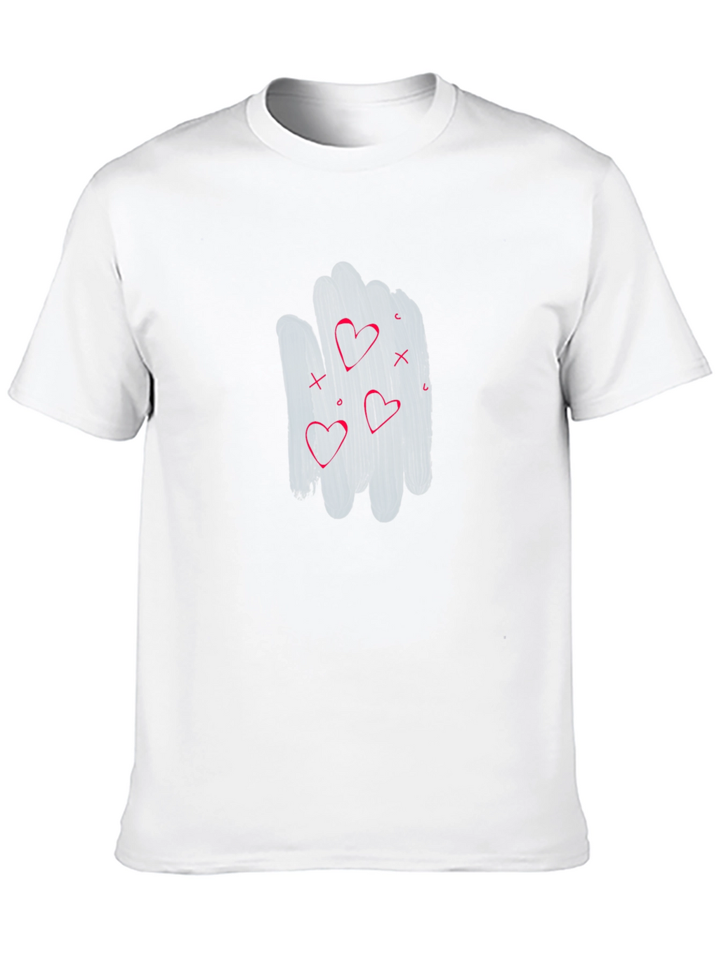 Mens Black T-shirt with Heart Graphic